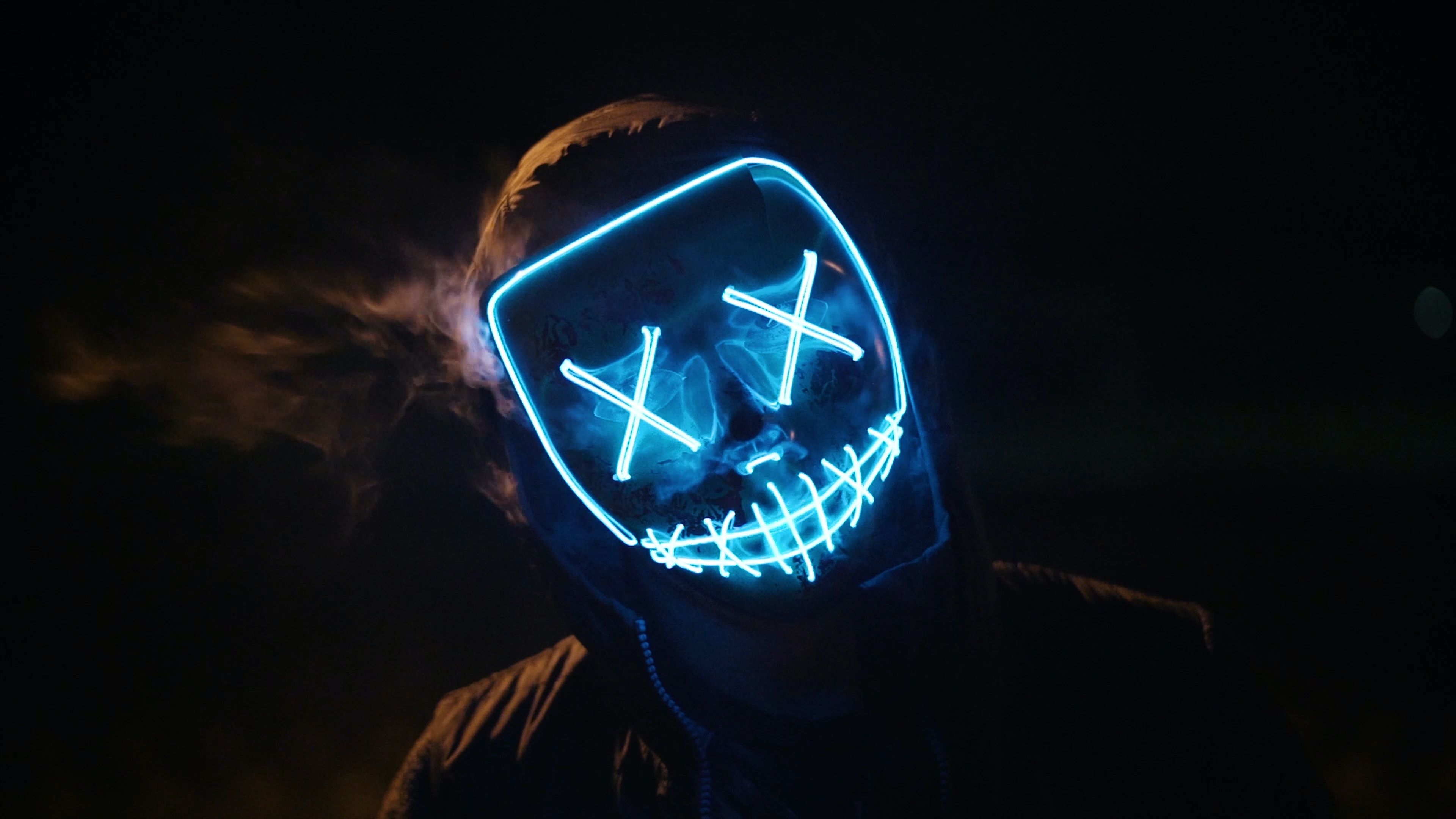 Man Wearing Black and Blue Mask Costume · Free Stock Photo