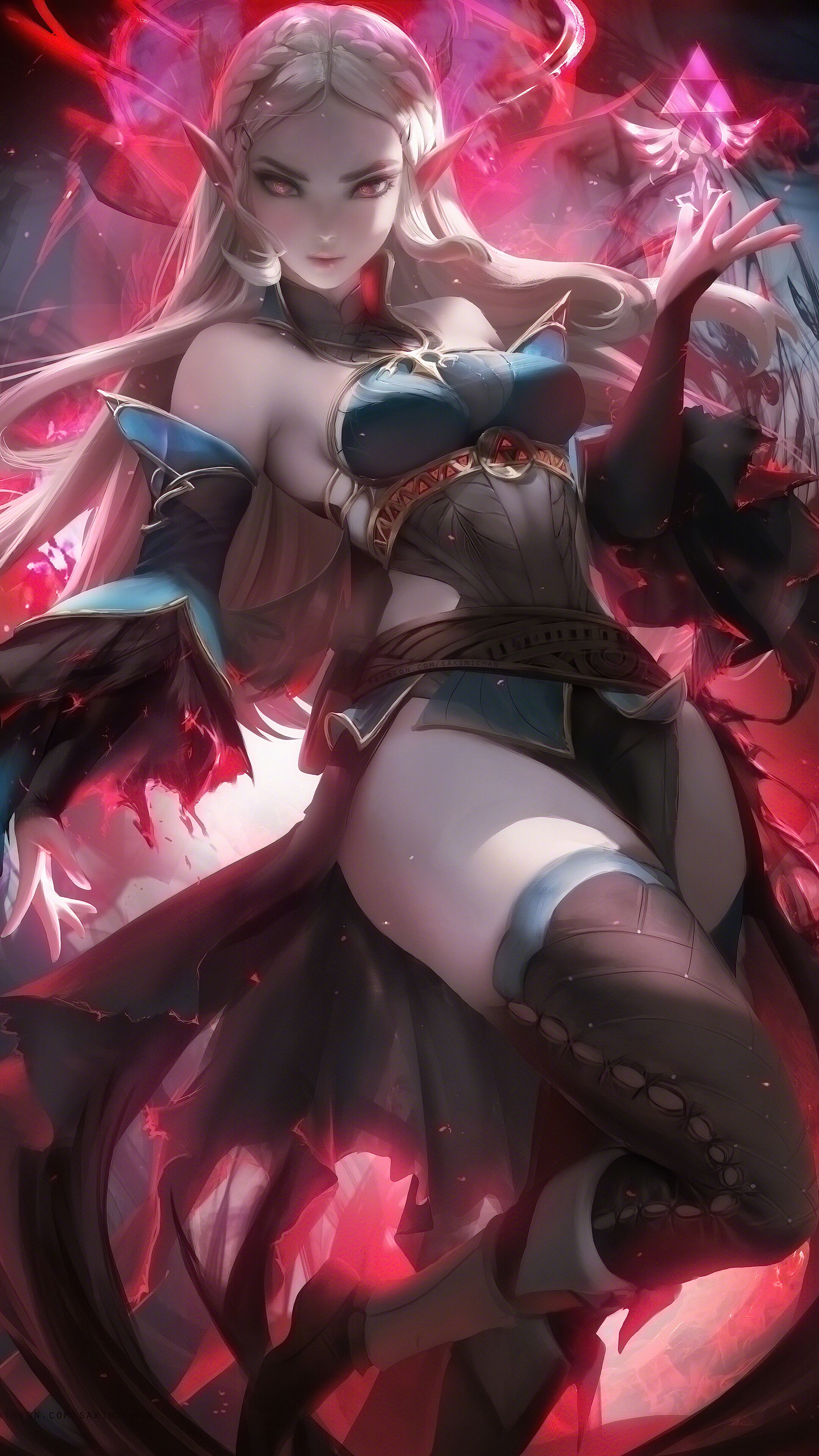 Dark, Princess Zelda, Fantasy, Anime, Elf, Girl, 4K phone HD Wallpaper, Image, Background, Photo and Picture. Mocah HD Wallpaper