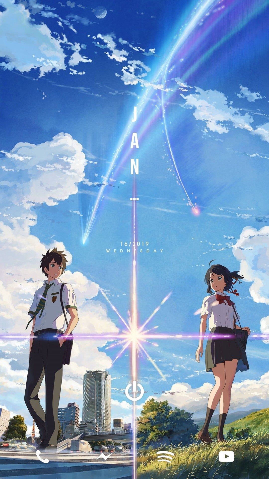 My new Kimi No Na Wa themed phone setup!
