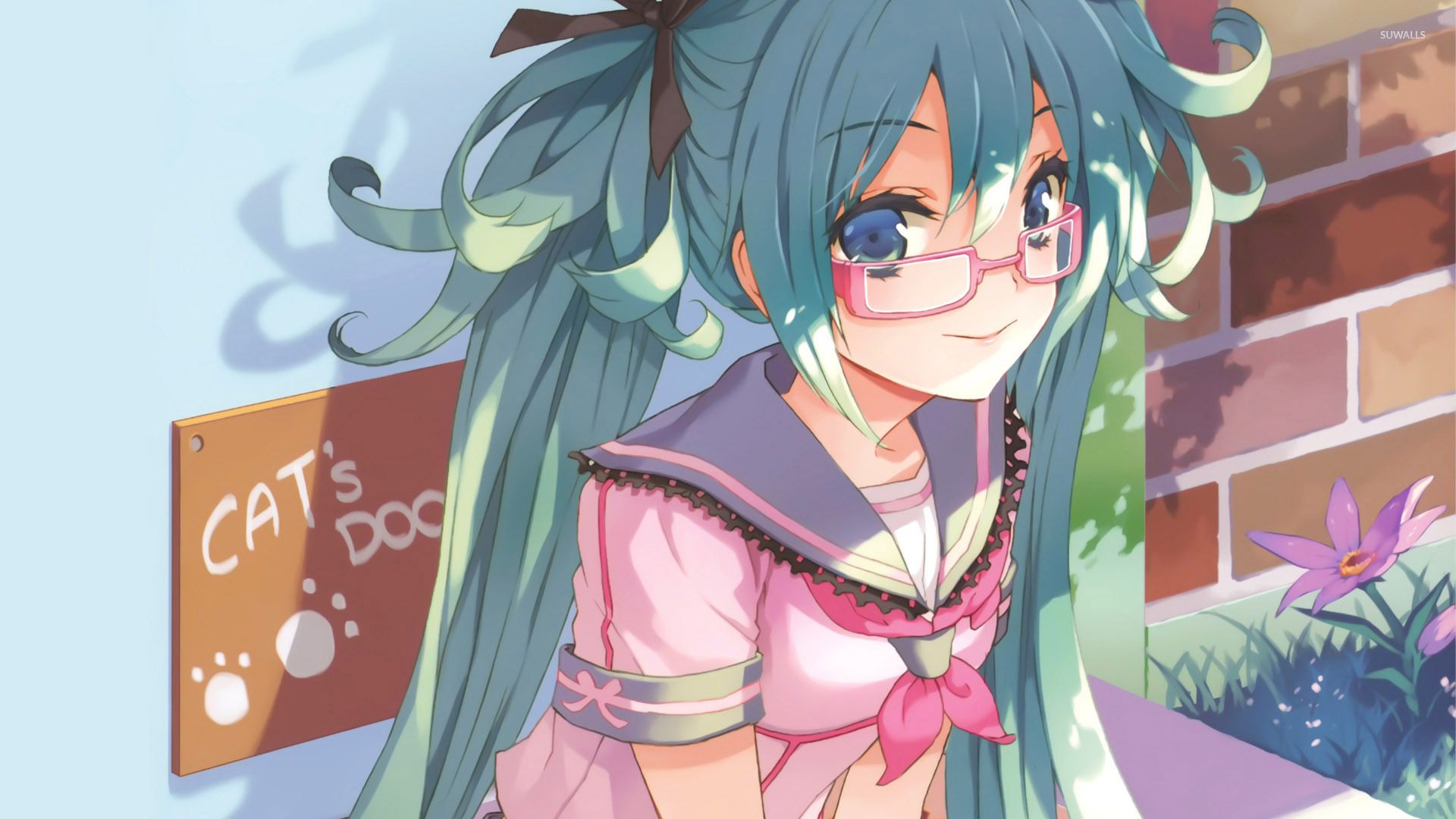 Hatsune Miku with glasses wallpaper wallpaper