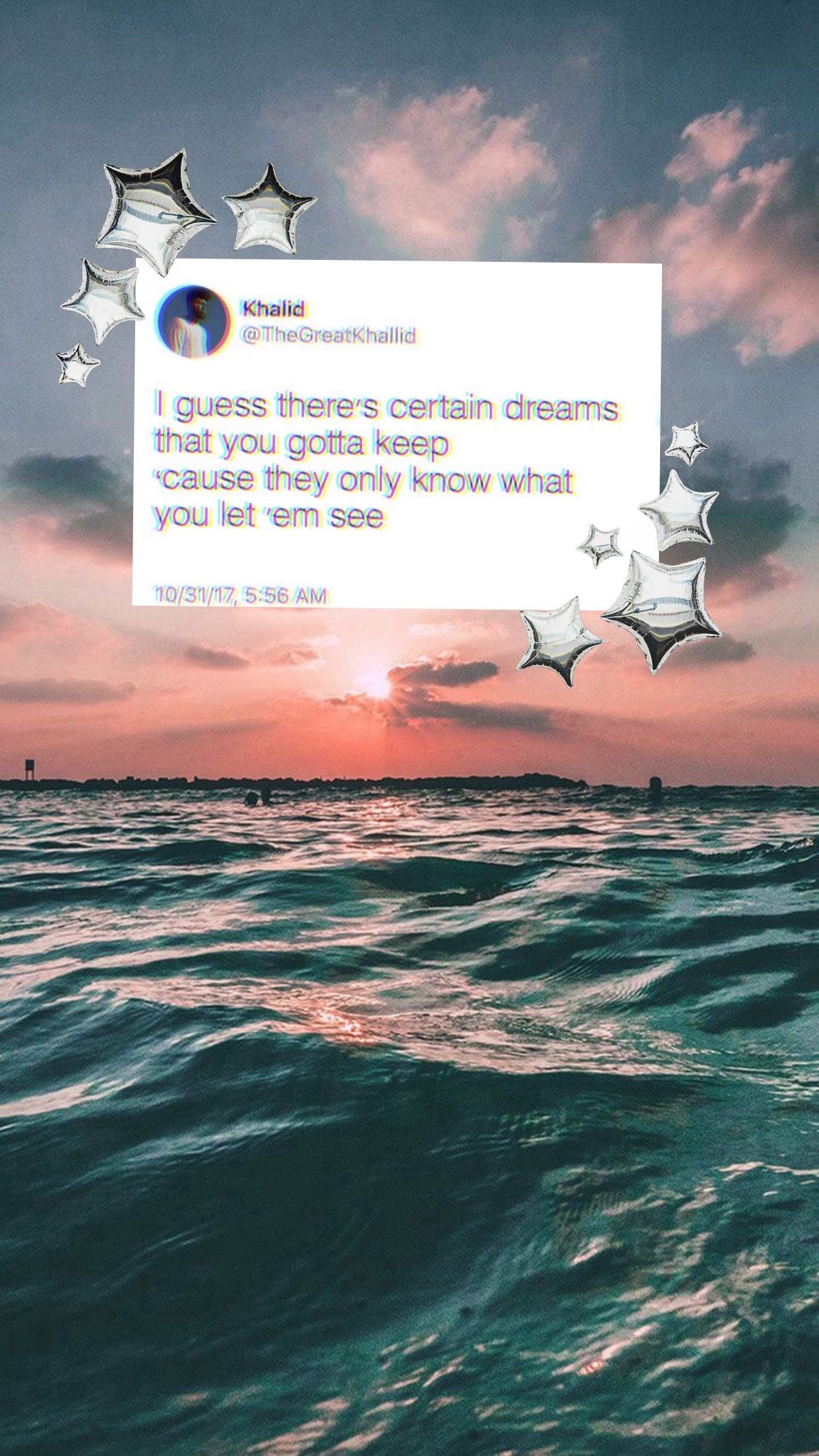 Here's a wallpaper:) Khalid inspires me so much. #wallpaper #tweets #sunset. Khalid quotes, Celebration quotes, Instagram captions