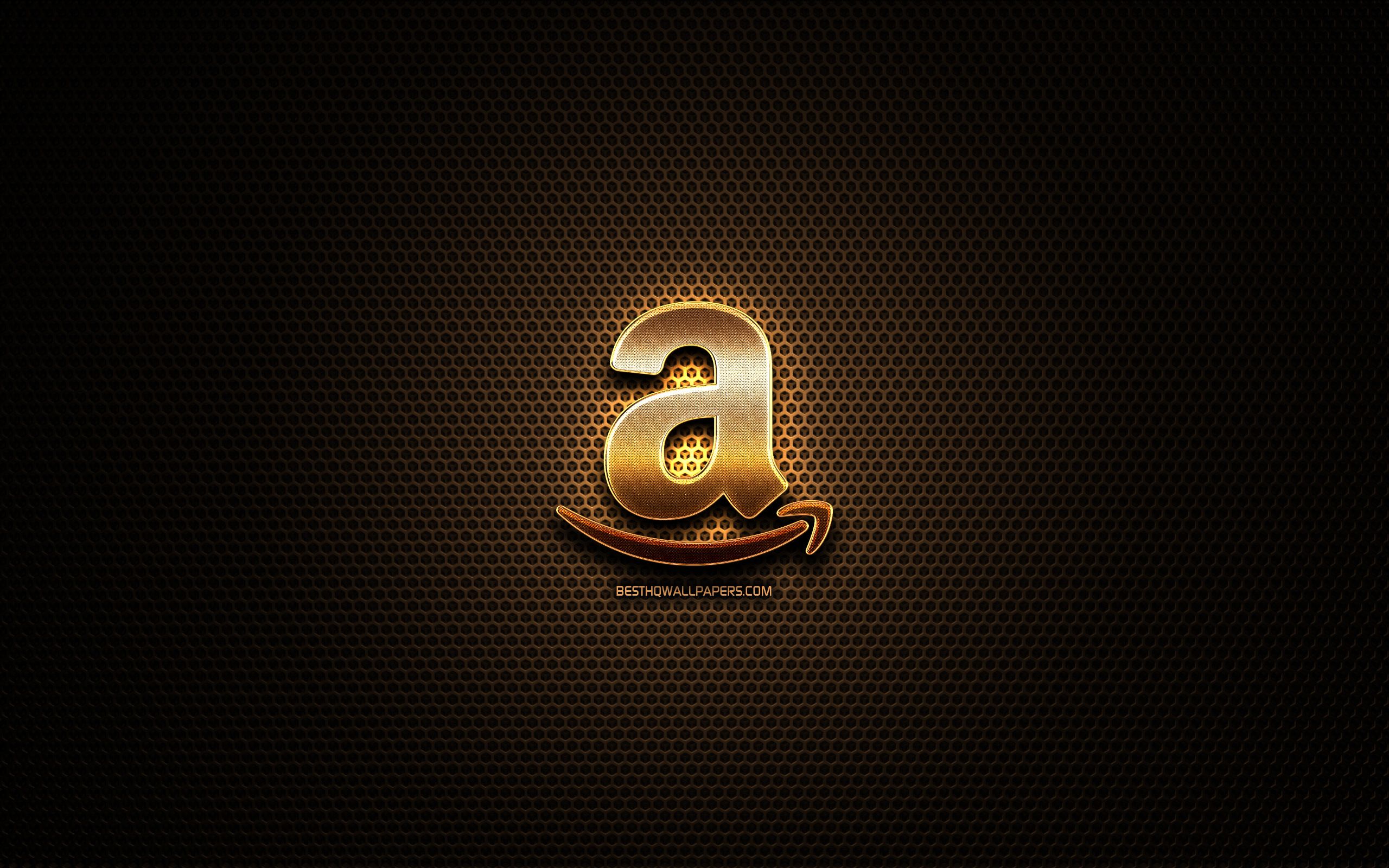 Download wallpapers Amazon glitter logo, creative, metal grid background, Amazon logo, brands, Amazon for desktop with resolution 2560x1600. High Quality HD pictures wallpapers