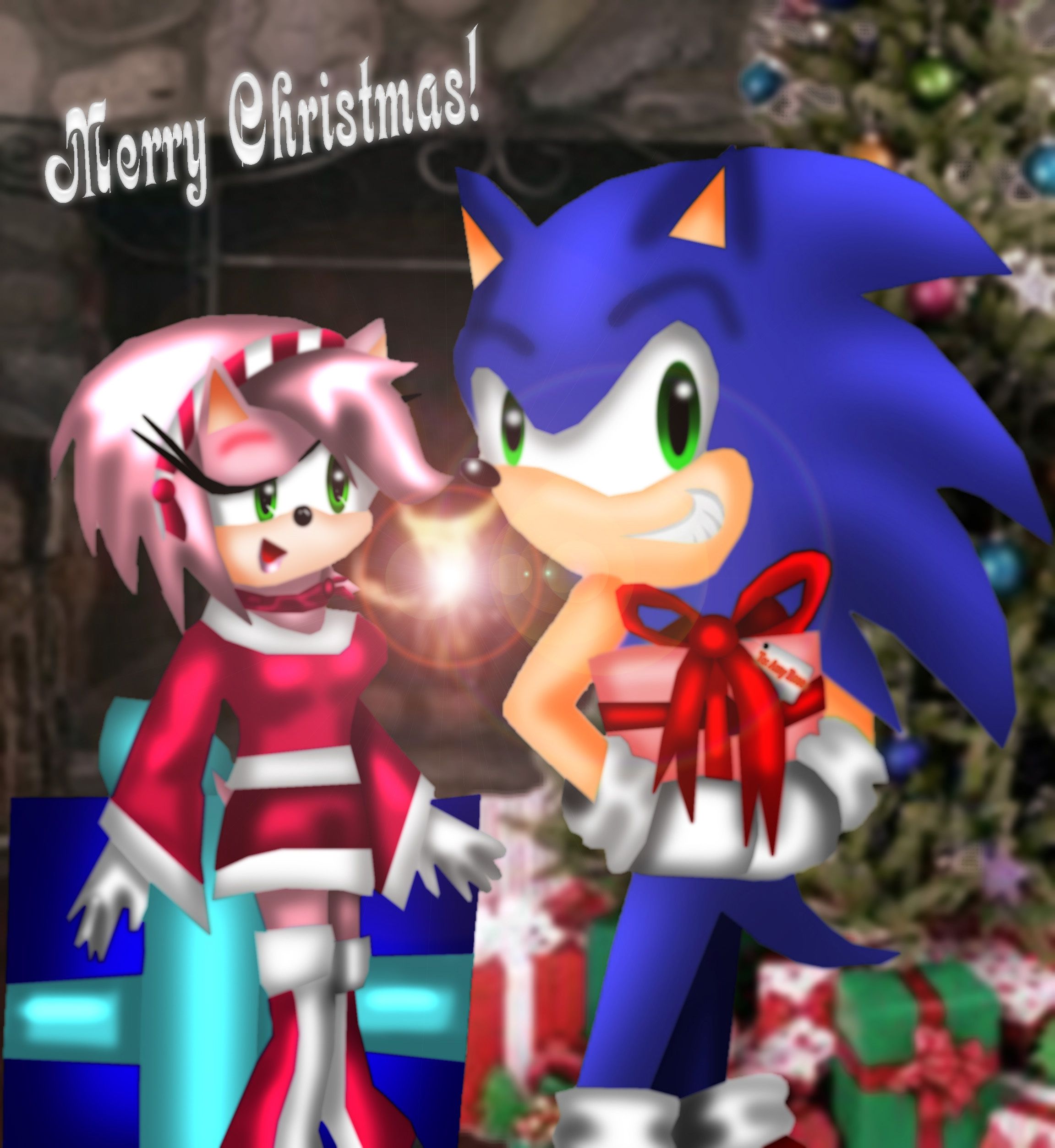 Amy Rose Image Sonamy Christmas HD Wallpaper And Background Amy Christmas Wallpaper & Background Download