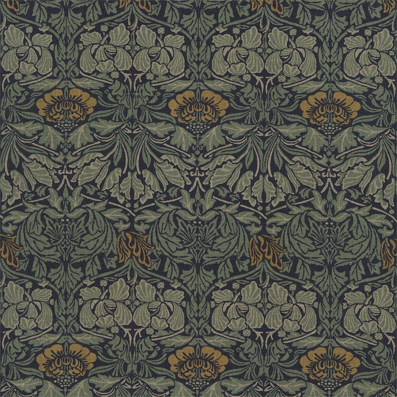 Arts and Crafts Style Floral Wallpaper in Forest Green  Bradbury Thistle
