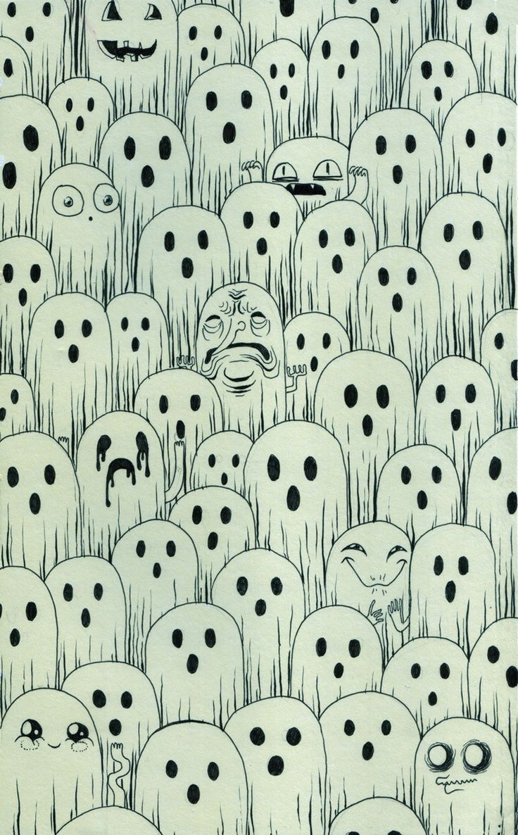 Download Cute Ghosts Aesthetic In Black Wallpaper  Wallpaperscom