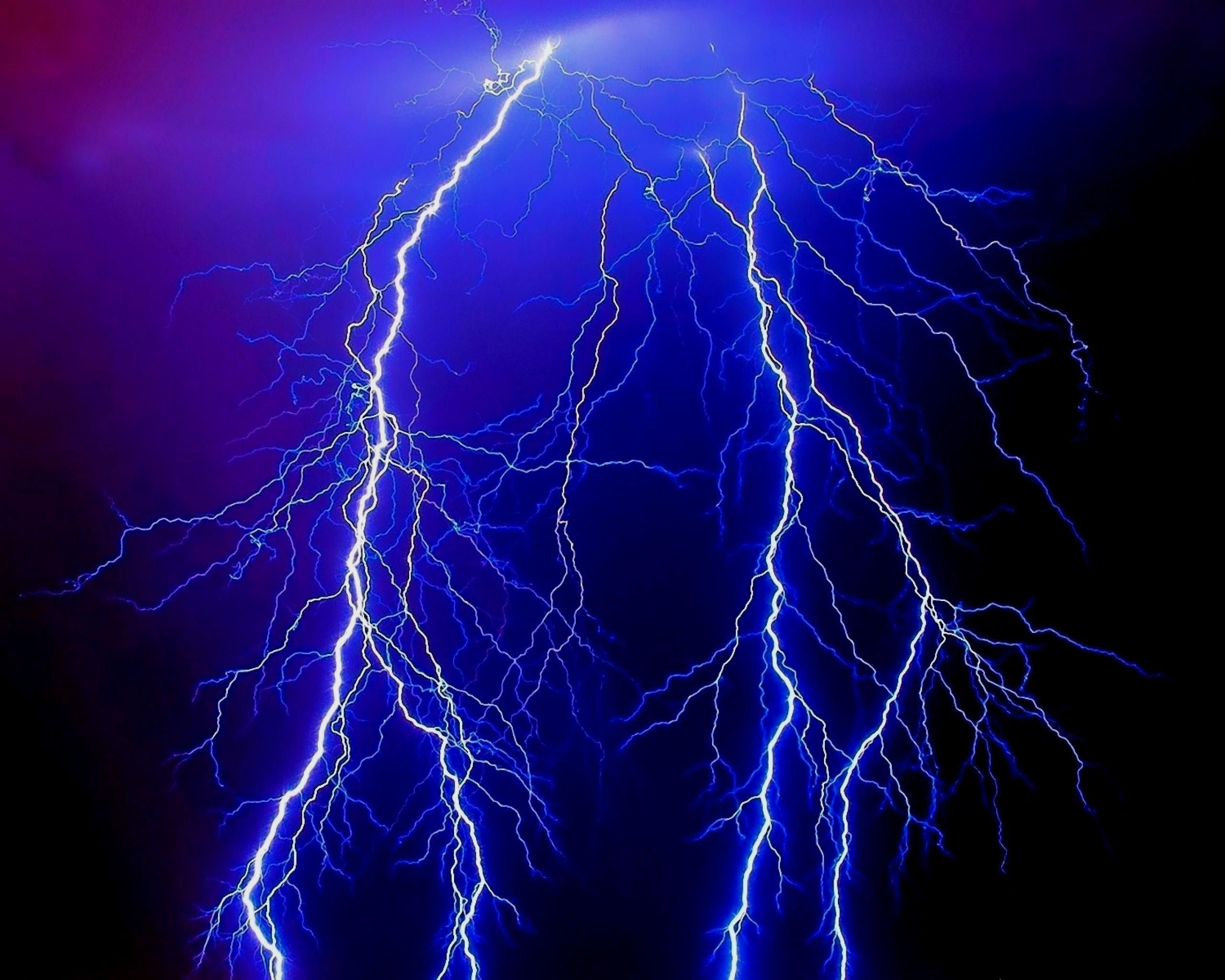 Blue Lightning Background HD Image