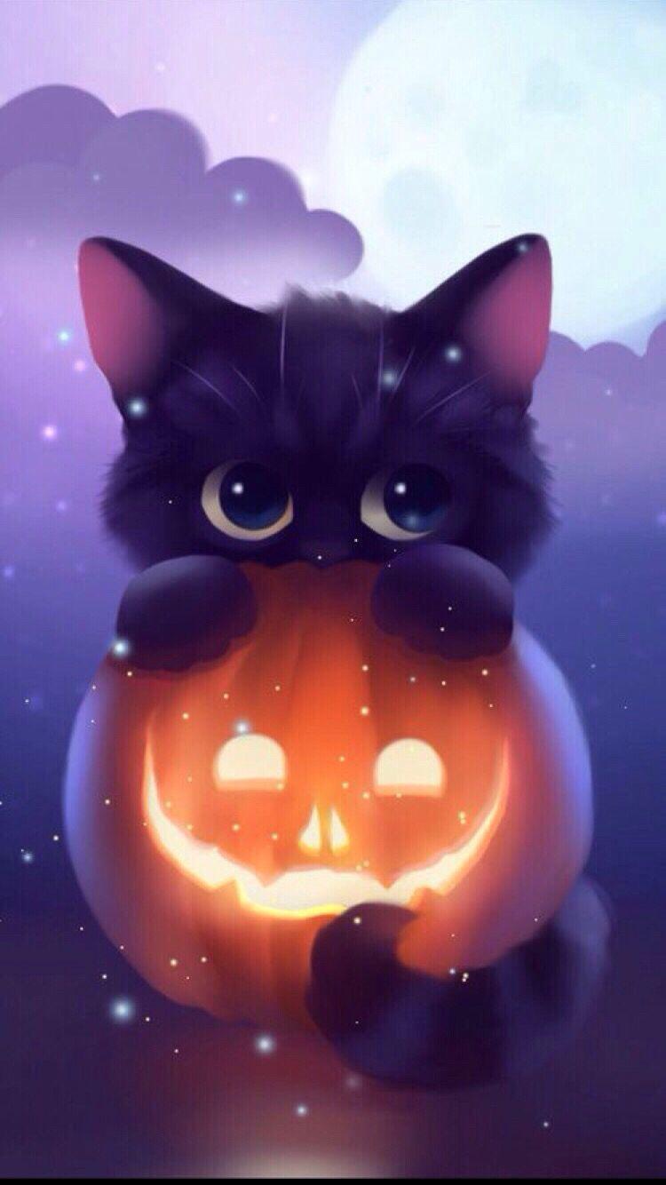 Background And Pusheen Cat cute halloween cats HD phone wallpaper  Pxfuel