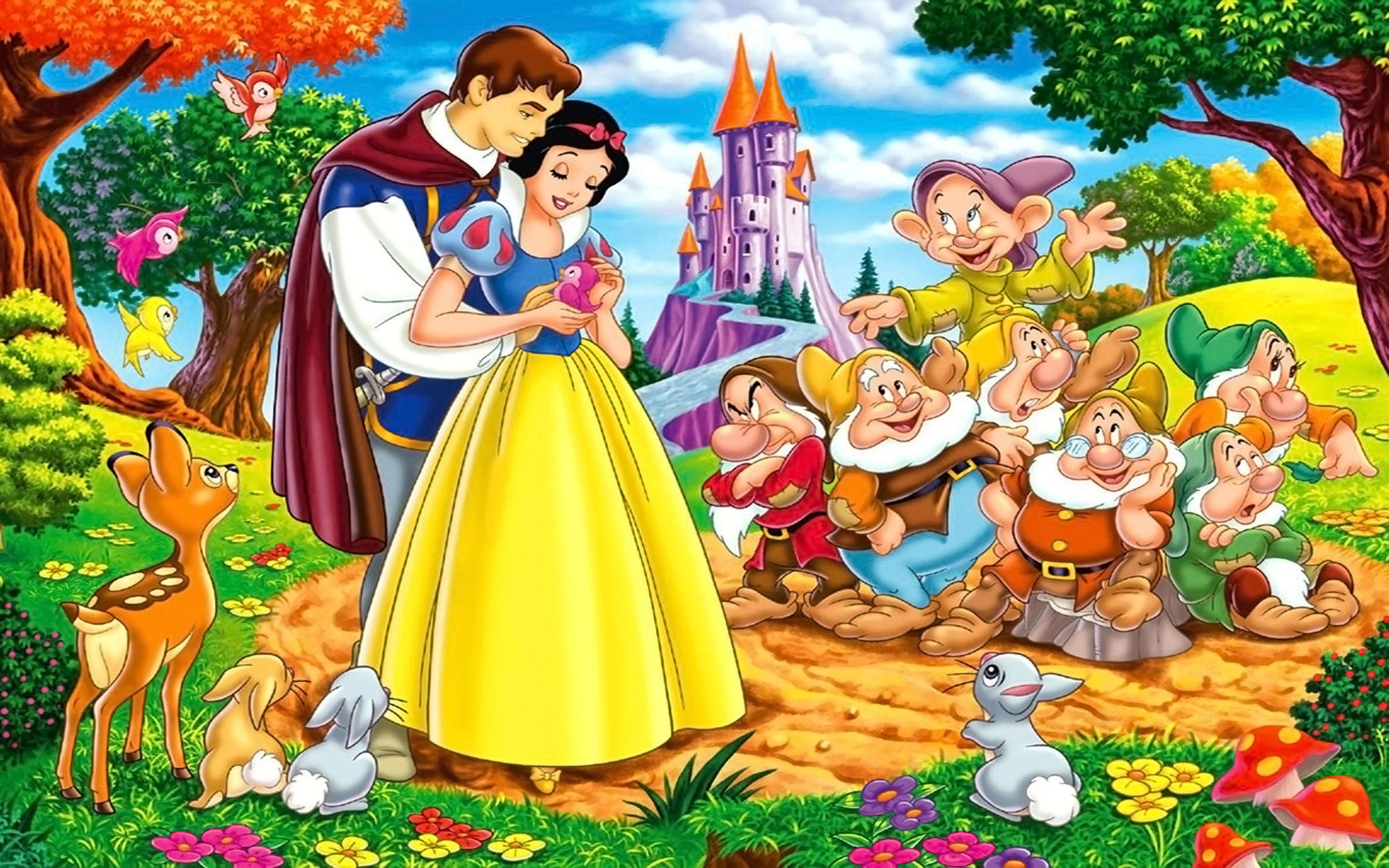 Snow White Prince And Seven Dwarfs Desktop HD Wallpaper For Mobile Phones And Computer 2880x1800, Wallpaper13.com