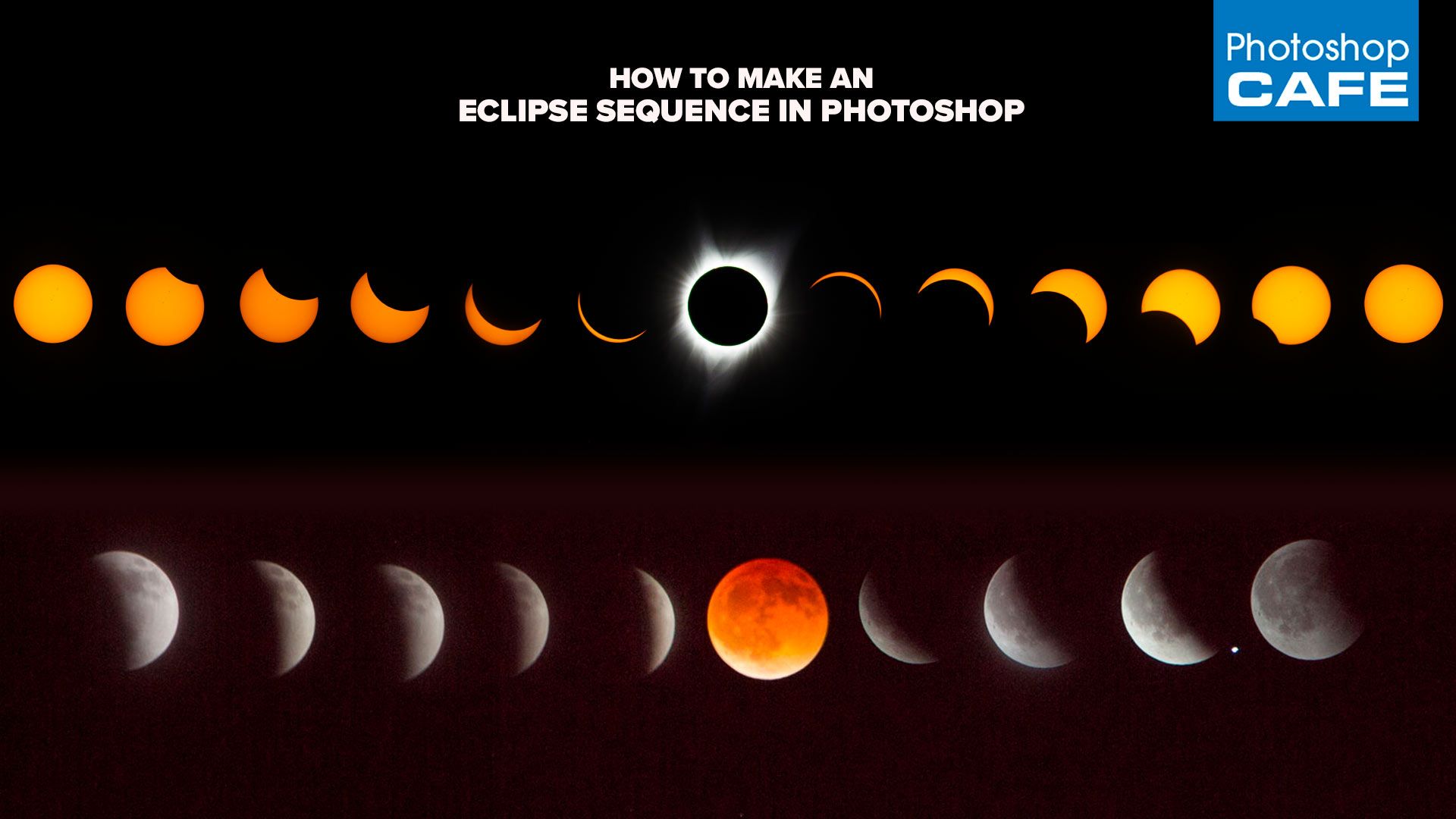 How to Photograph an eclipse and make an eclipse sequence in Photohop: Lunar eclipse + Solar eclipse photography tutorial. Eclipse photography, Solar eclipse photography, Photohop