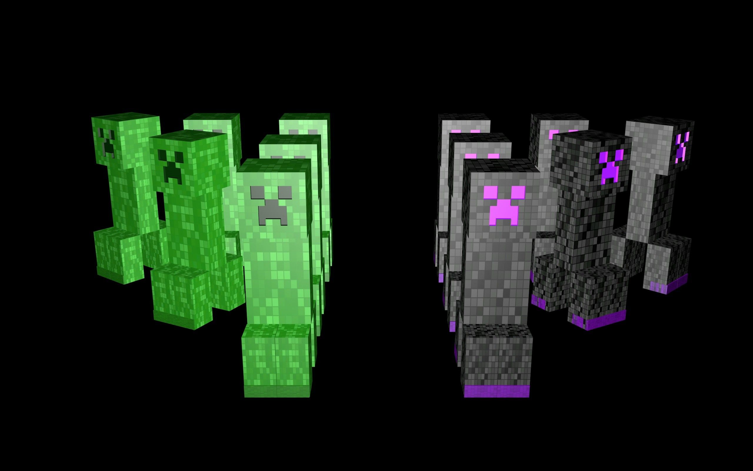 Creeper Minecraft Video Games PC Gaming Wallpaper:2560x1600