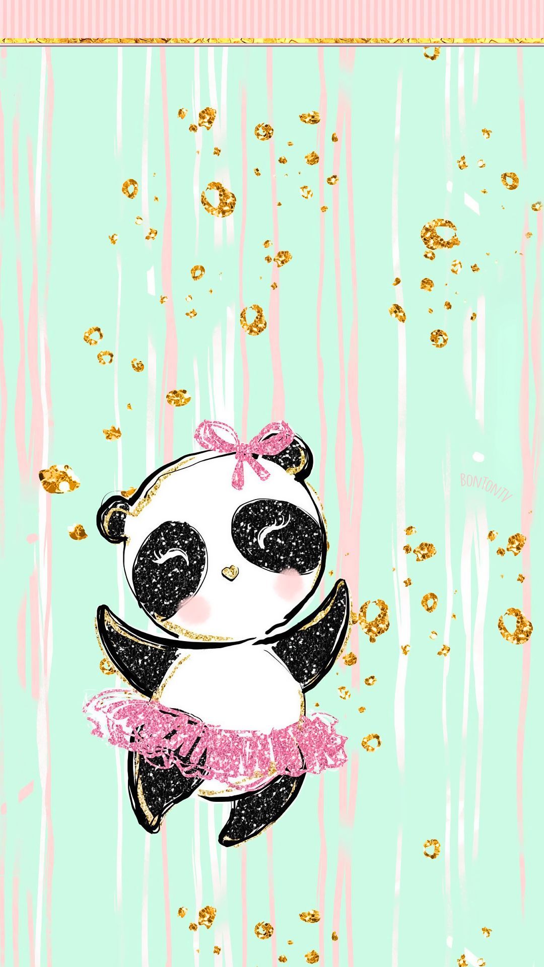 Phone Wallpaper HD Pastel Gold Cute Panda Girl BonTon TV Background 1080x1920 wallpaper. Art wallpaper iphone, Panda wallpaper, iPhone wallpaper