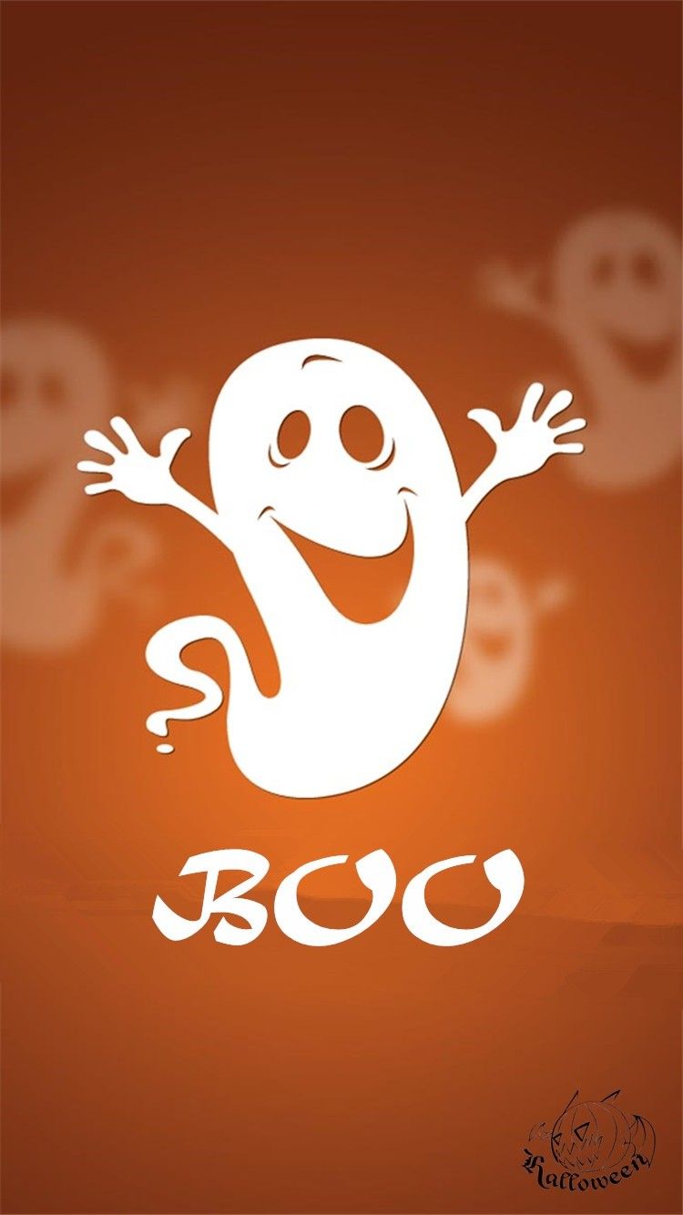 Cute Happy Halloween Boo ghost iPhone 6 wallpaper #Halloween. Halloween wallpaper, Halloween entertaining, iPhone 6 wallpaper