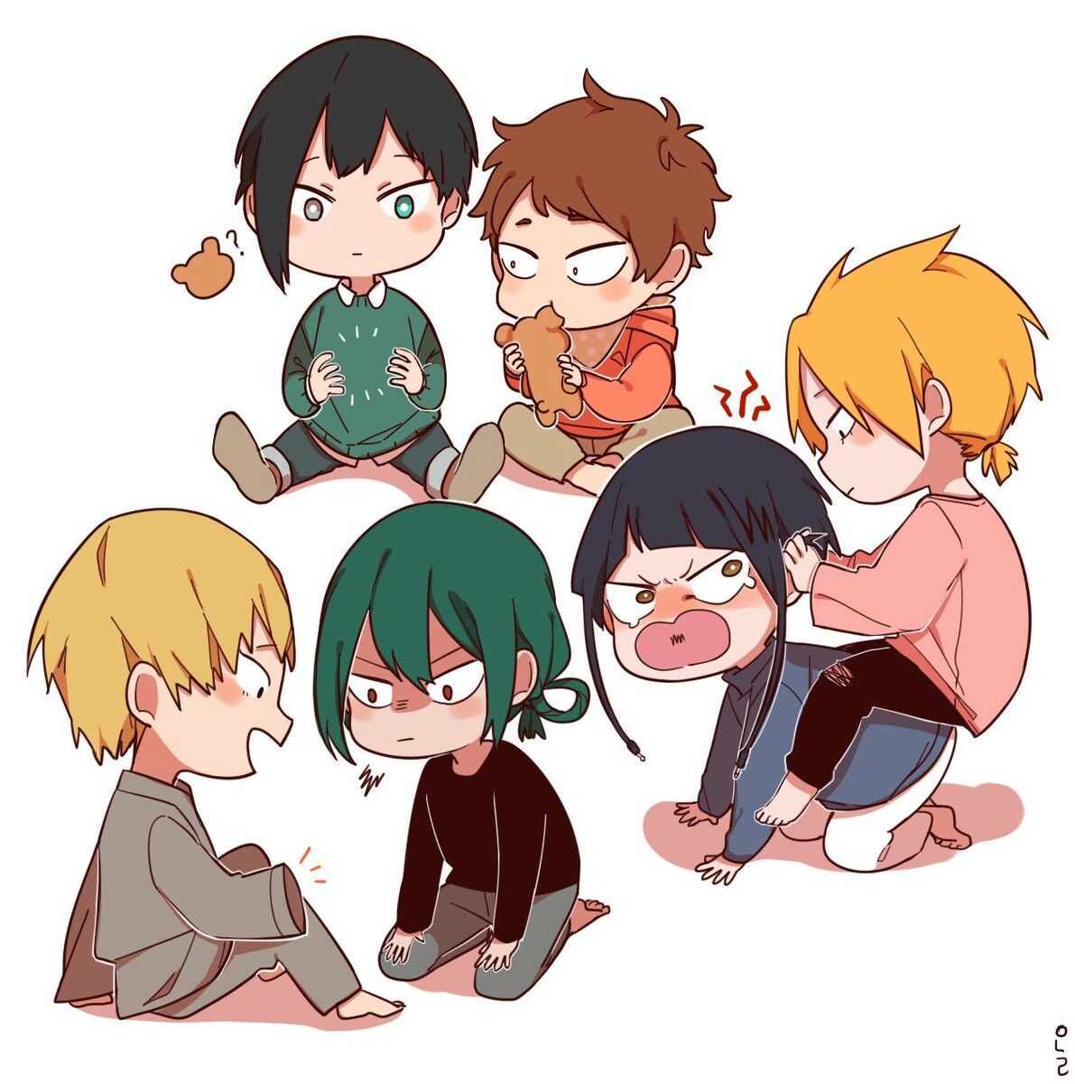 If TodoMomo, BakuChako, KamiJirou, TokoTsuyu and OjiHaga had kids. Personaggi anime, Personaggi, Anime