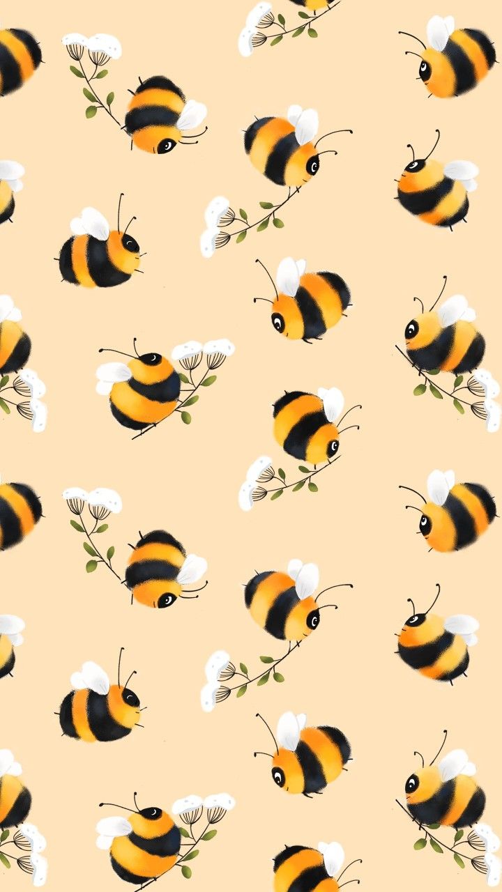 Wallpaper background lockscreen iPhone bee. Cool wallpaper for phones, Cute patterns wallpaper, Cute background