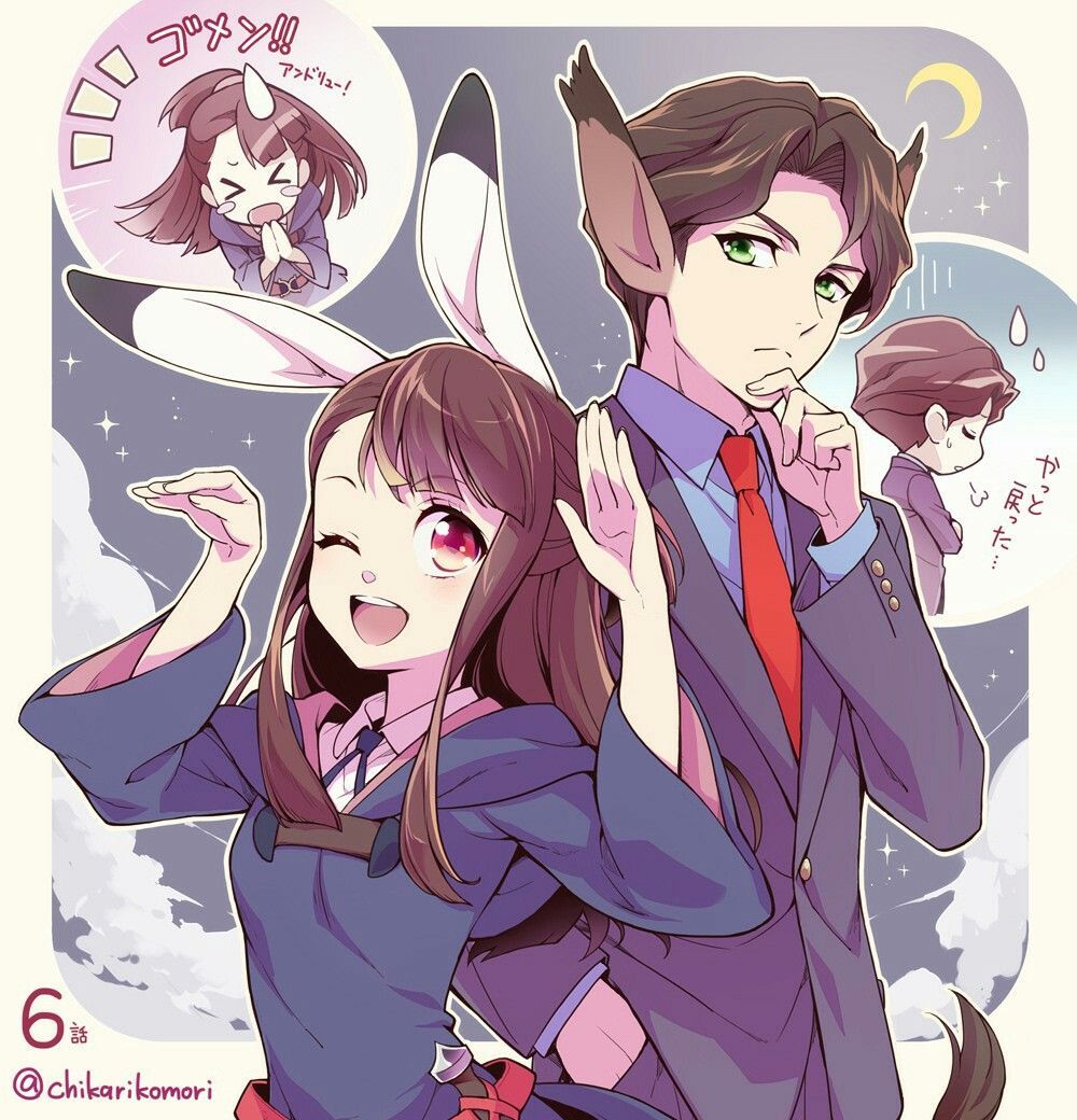 Akko & Andrew. Anime bruxa, Animes wallpaper, Anime
