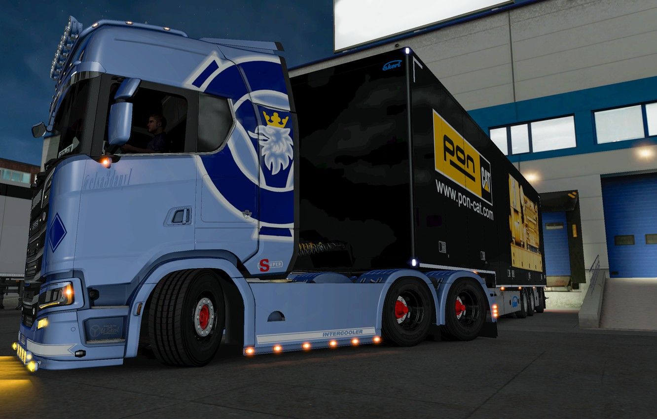 Wallpaper Power, Truck, Low, Scania, Trailer, Highline, 6x4, CAT, SUPER, EuroTruckSimulator, Elsa3Dany1, ERTY, ETS, S U P E R, ERTY FTW, EuroTruckSimulator2 Image For Desktop, Section игры