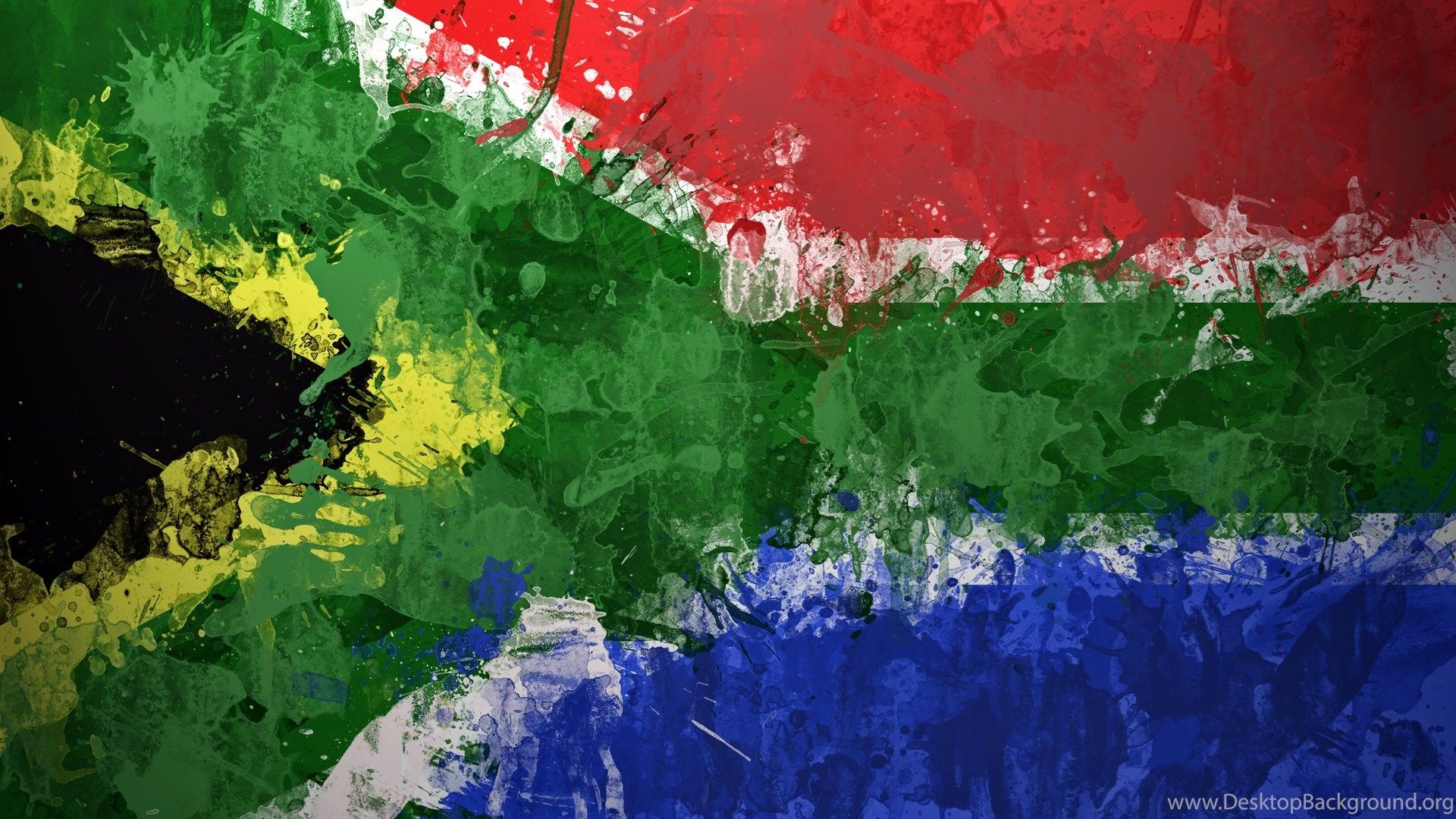 High Quality South African Flag Wallpaper Desktop Background