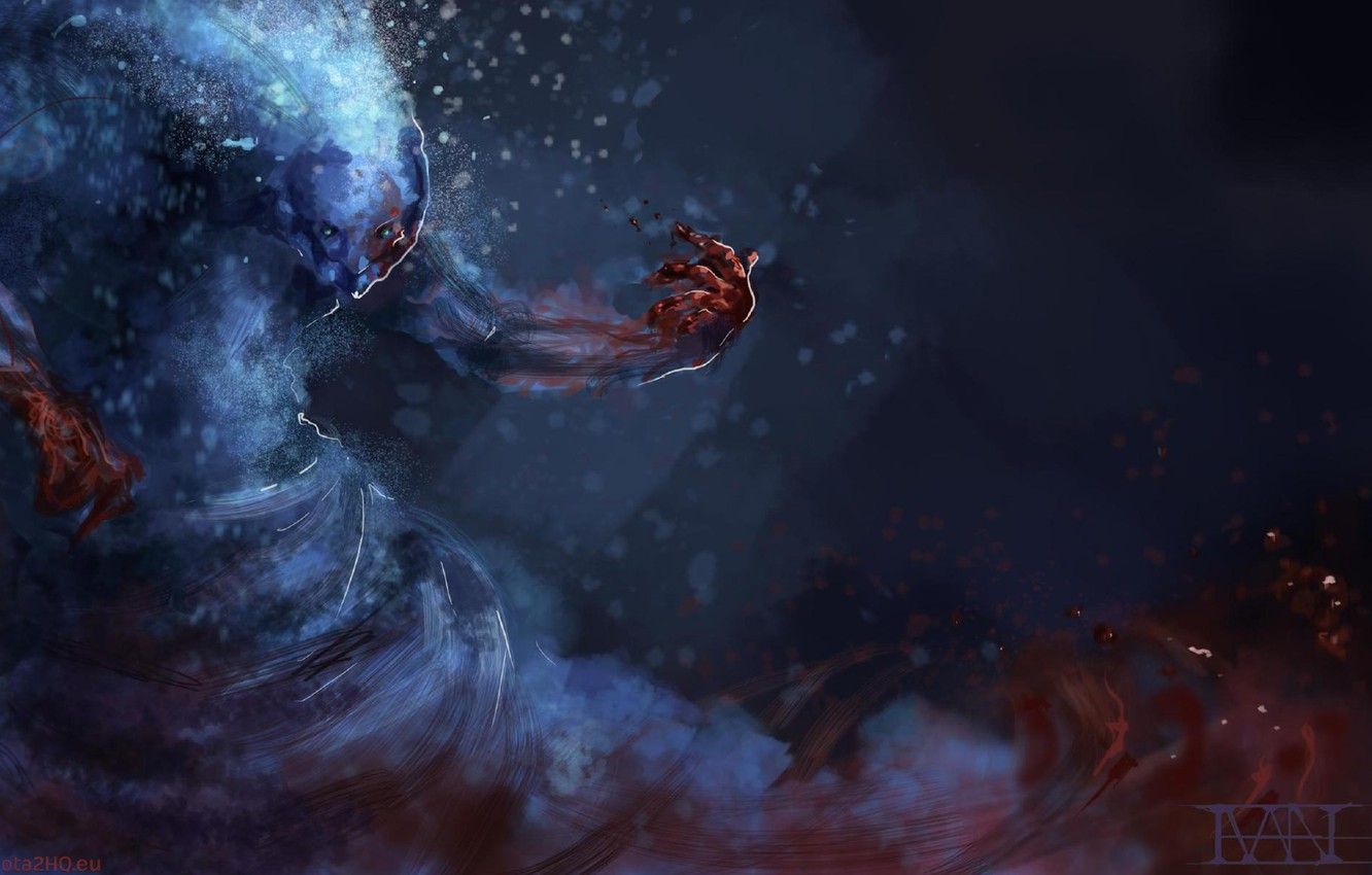 Wallpaper water, blood, art, Morphling, Dota 2, elemental image for desktop, section игры