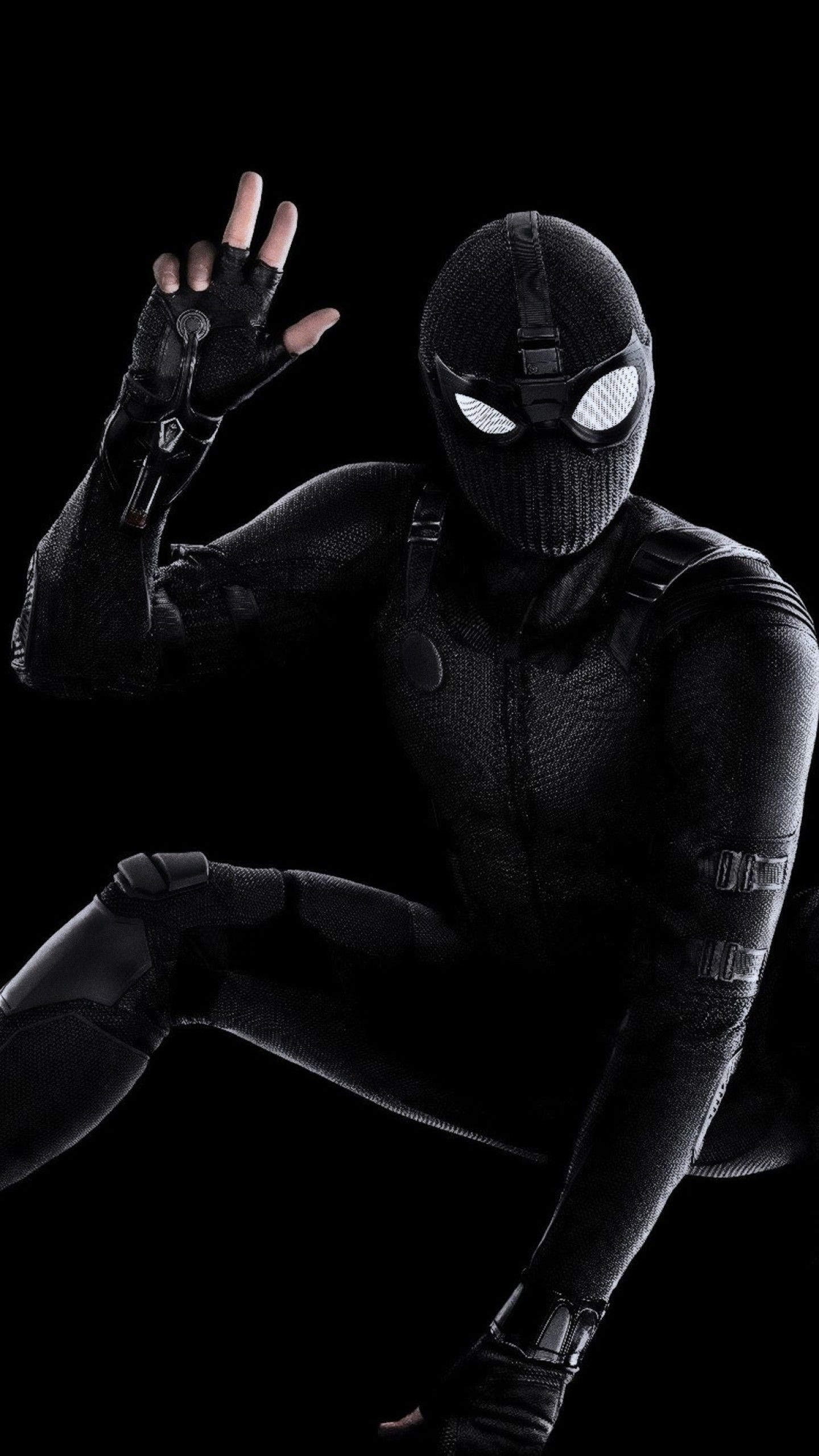Wallpaper Spider Man: Far From Home, Black Suit, Stealth Suit, Movies,. Wallpaper For IPhone, Android, Mobile And Desktop