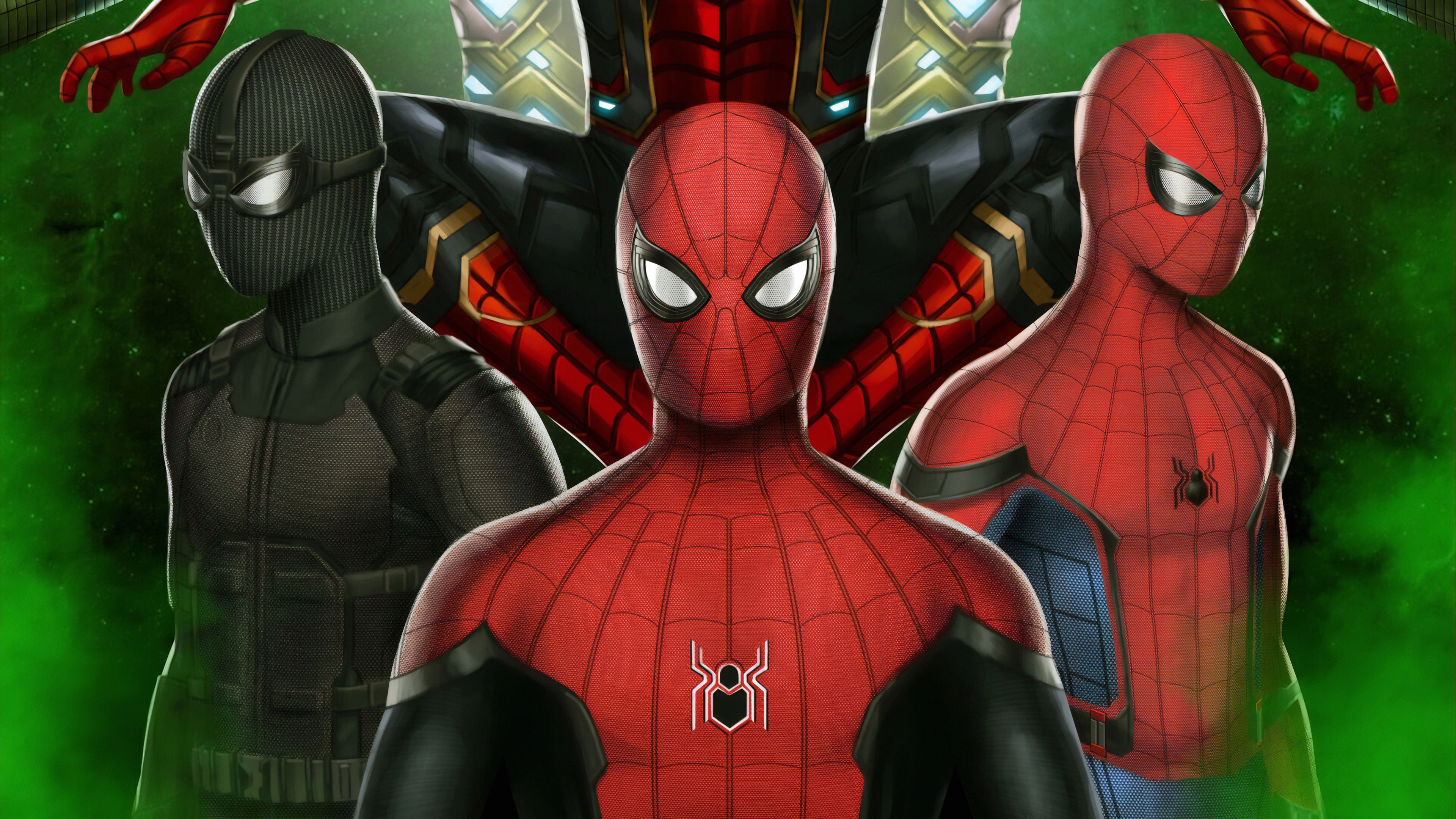 Spiderman Far From Home Suits, HD Superheroes, 4k Wallpaper, Image, Background, Photo and Picture