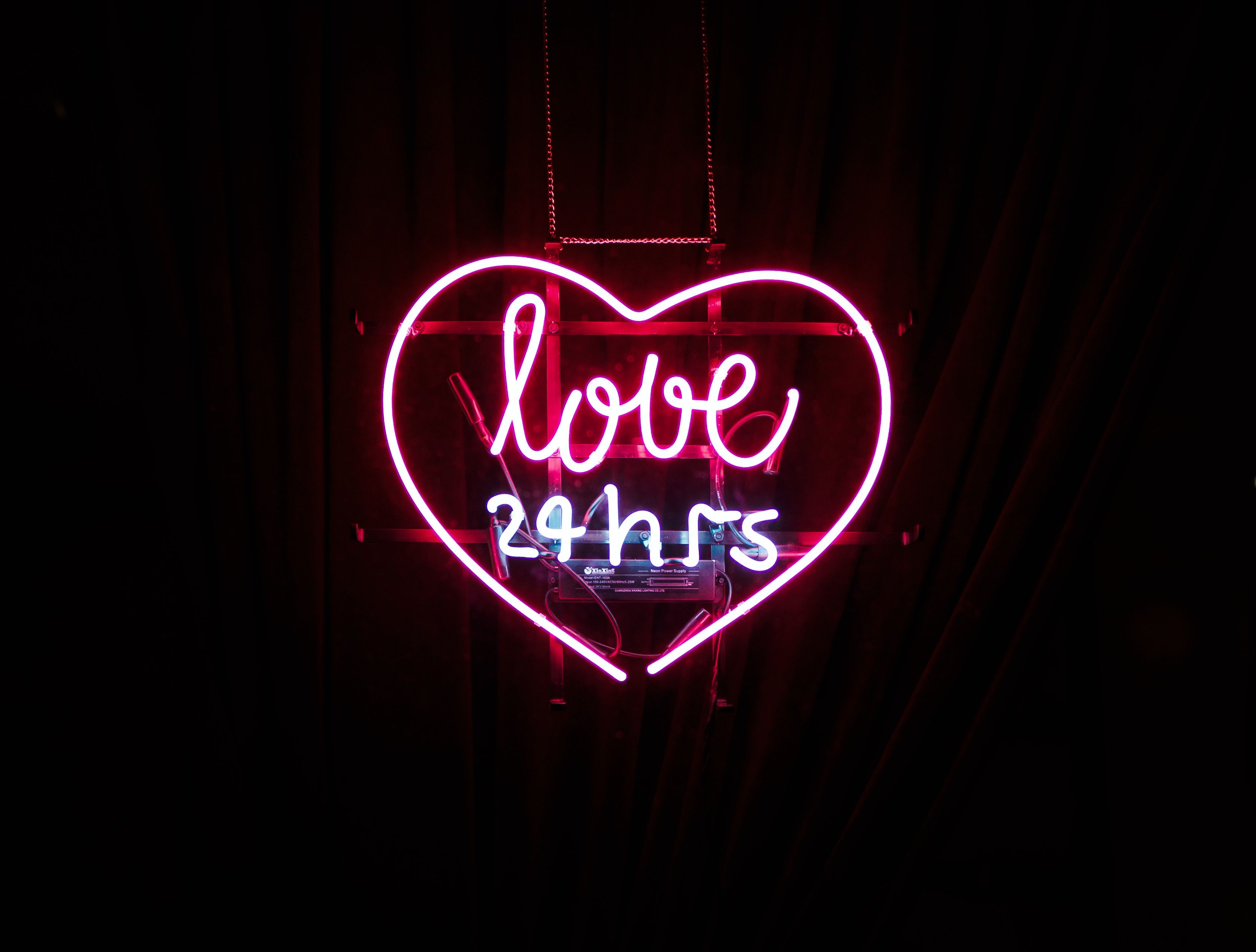 3355x2544 #neon sign, #heart, #lowlight, #sign, #dark, #valentine, #neon, hours, #Free picture, #love. Mocah HD Wallpaper