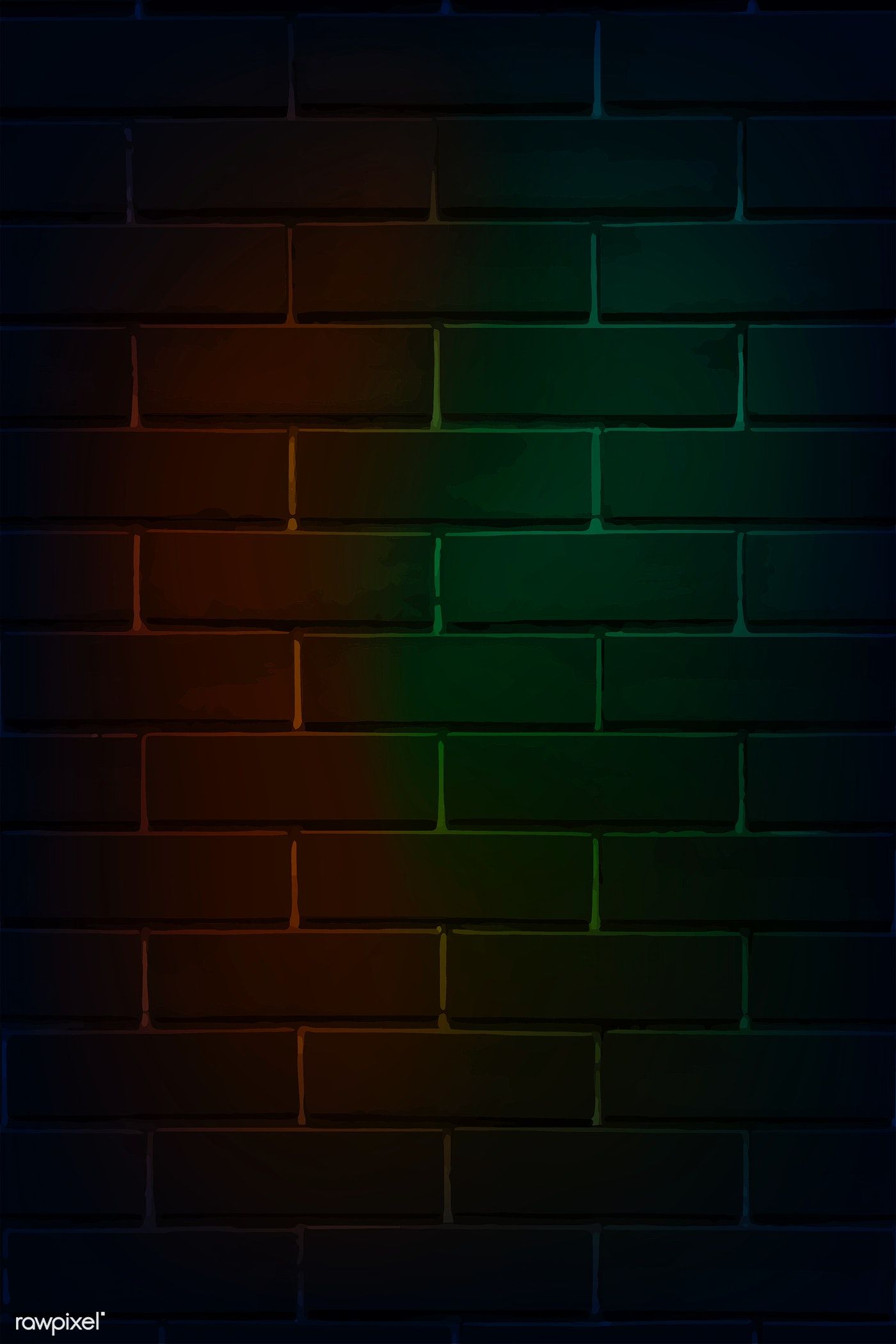 Download premium vector of Brick wall in neon light vector 1229914. Dark background wallpaper, Neon lighting, Neon wallpaper