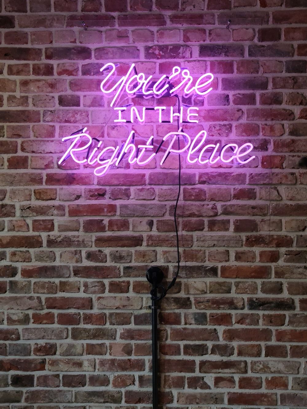 Brick Wall Neon Picture. Download Free Image
