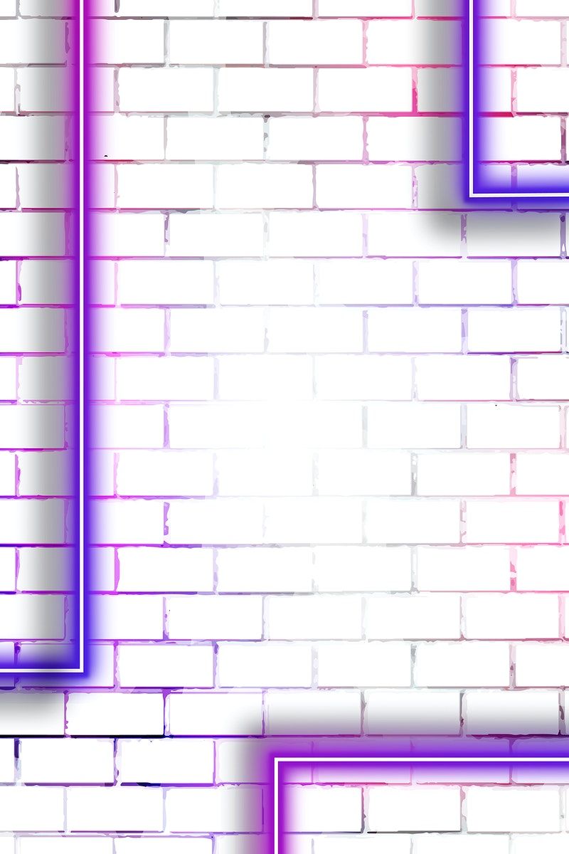 Download premium vector of Neon glowing lines on white brick patterned. Neon wallpaper, Brick patterns, Vector background pattern