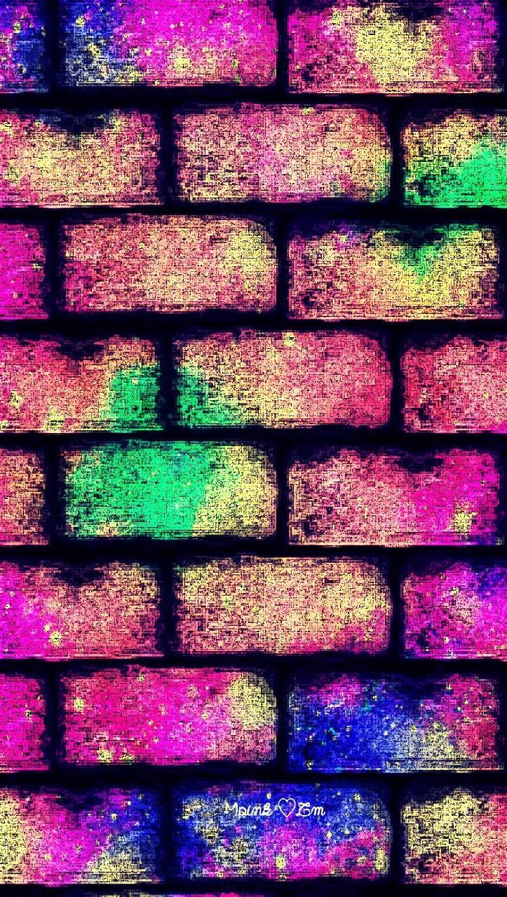 Neon Brick Galaxy Wallpaper #androidwallpaper #iphonewallpaper #wallpaper #galaxy #sparkle #glitter #lockscree. Wallpaper space, Neon wallpaper, Pretty wallpaper