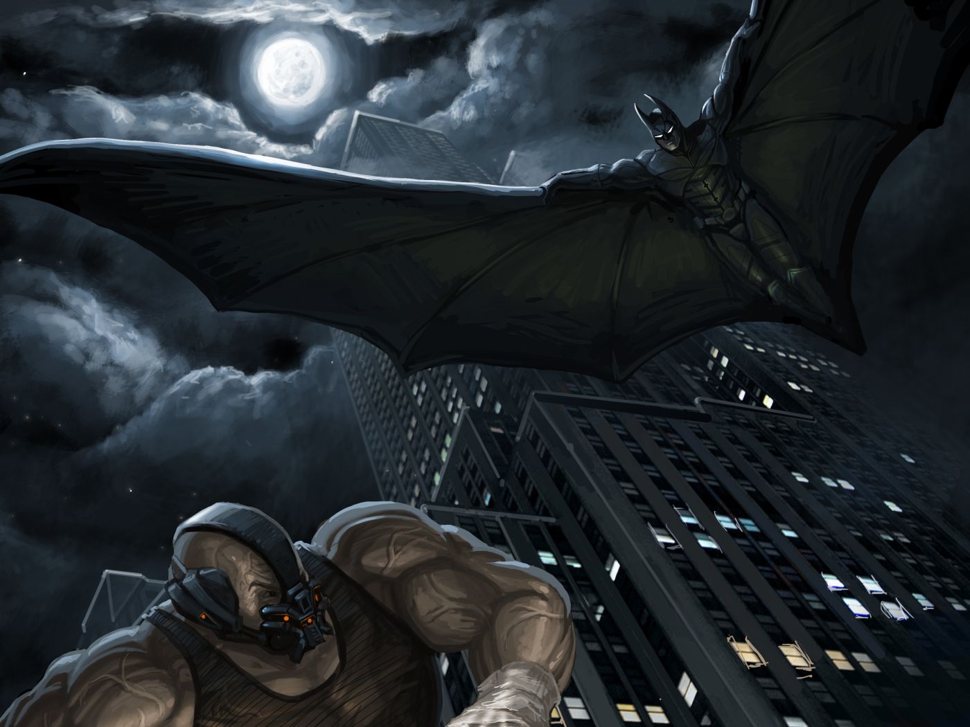 Batman vs Bane 1400x1050 Resolution Wallpaper, HD Superheroes 4K Wallpaper, Image, Photo and Background