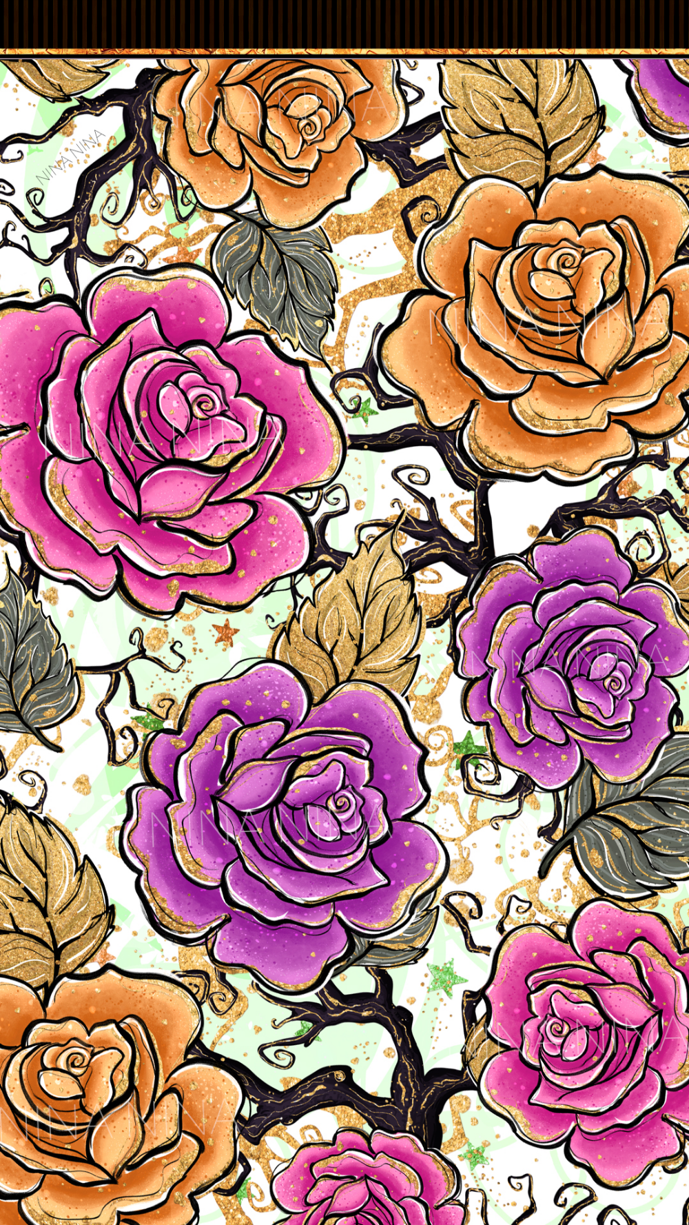 Halloween Flowers Clipart, Roses Clip Art, Stickers PNG Pack. Illustrations. Design Bundles. Halloween flowers, Glitter planner, Cute rose