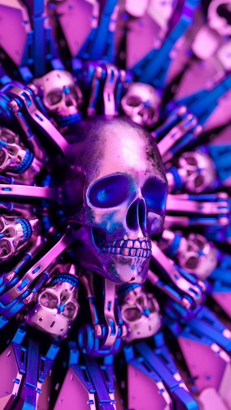 Download Wallpaper 800x1420 Skull, Glitter, Metal, Shape Iphone Se 5s 5c 5 For Parallax HD Background