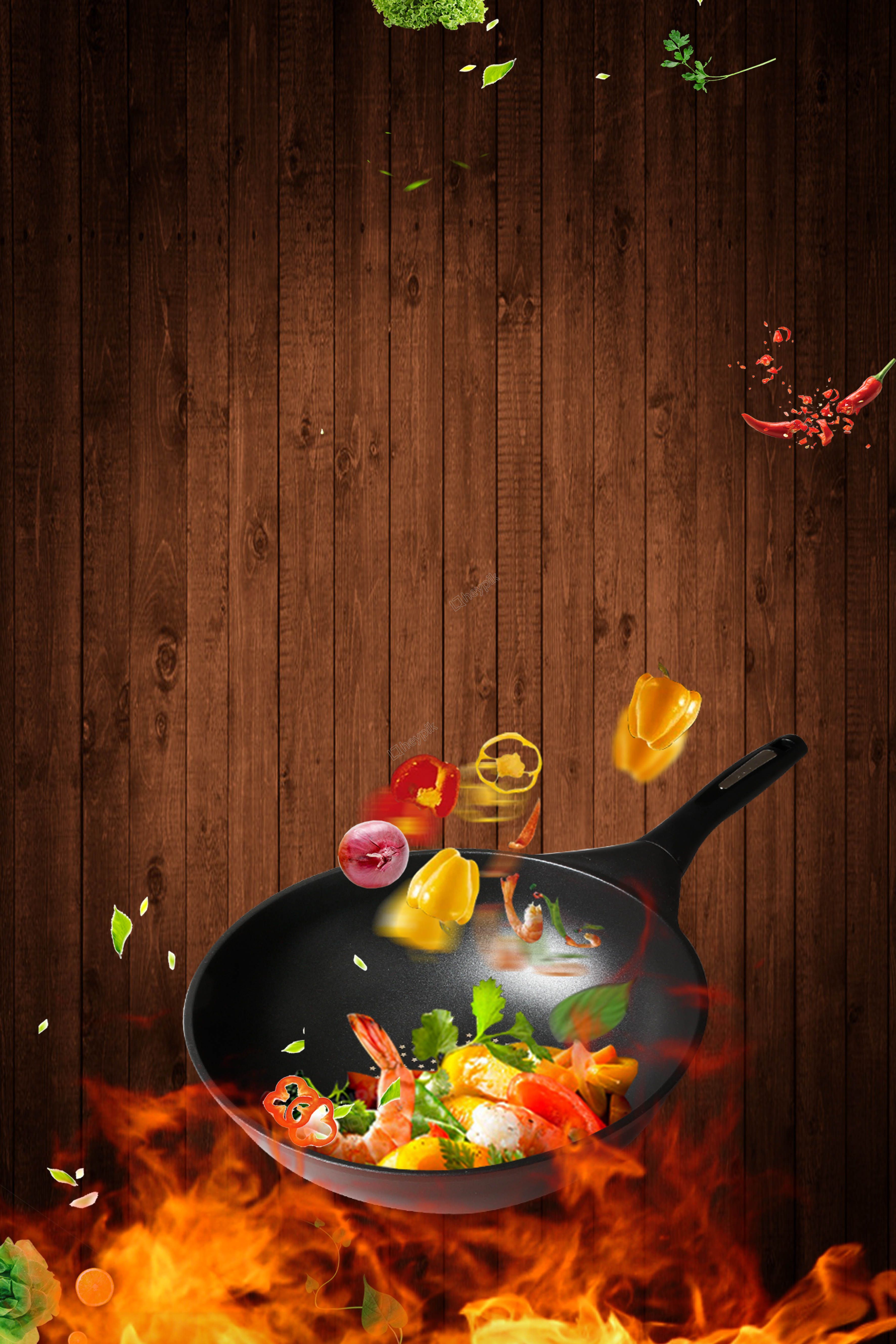 Stir Fried Creative Synthetic Stir Fry Catering Advertising Background. Food Poster, Food Poster Design, Food Menu Design