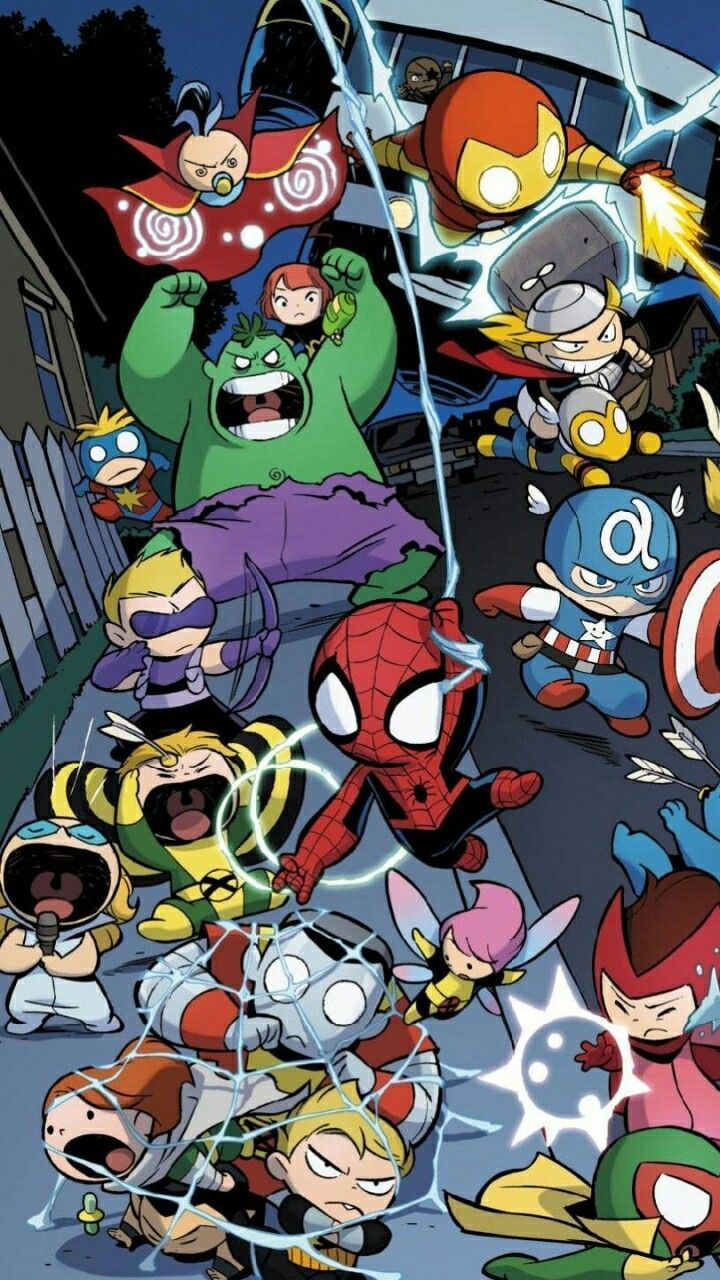 Cartoon Avengers Wallpaper. Marvel comics wallpaper, Avengers wallpaper, Marvel iphone wallpaper