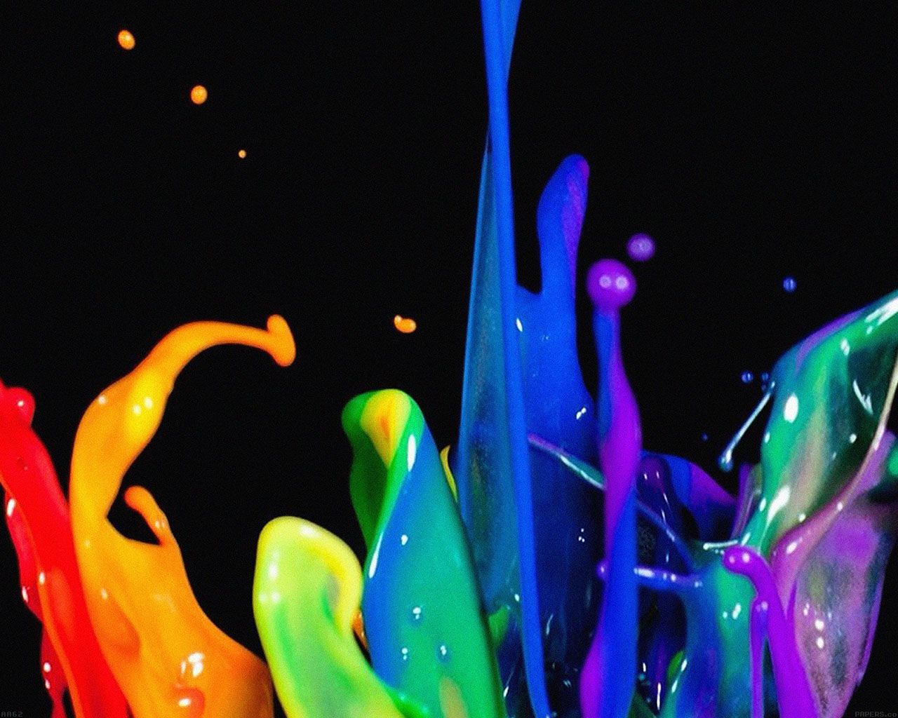 Aa62 Rainbow Color Drops Art Splatter Wallpaper For iPhone Wallpaper & Background Download