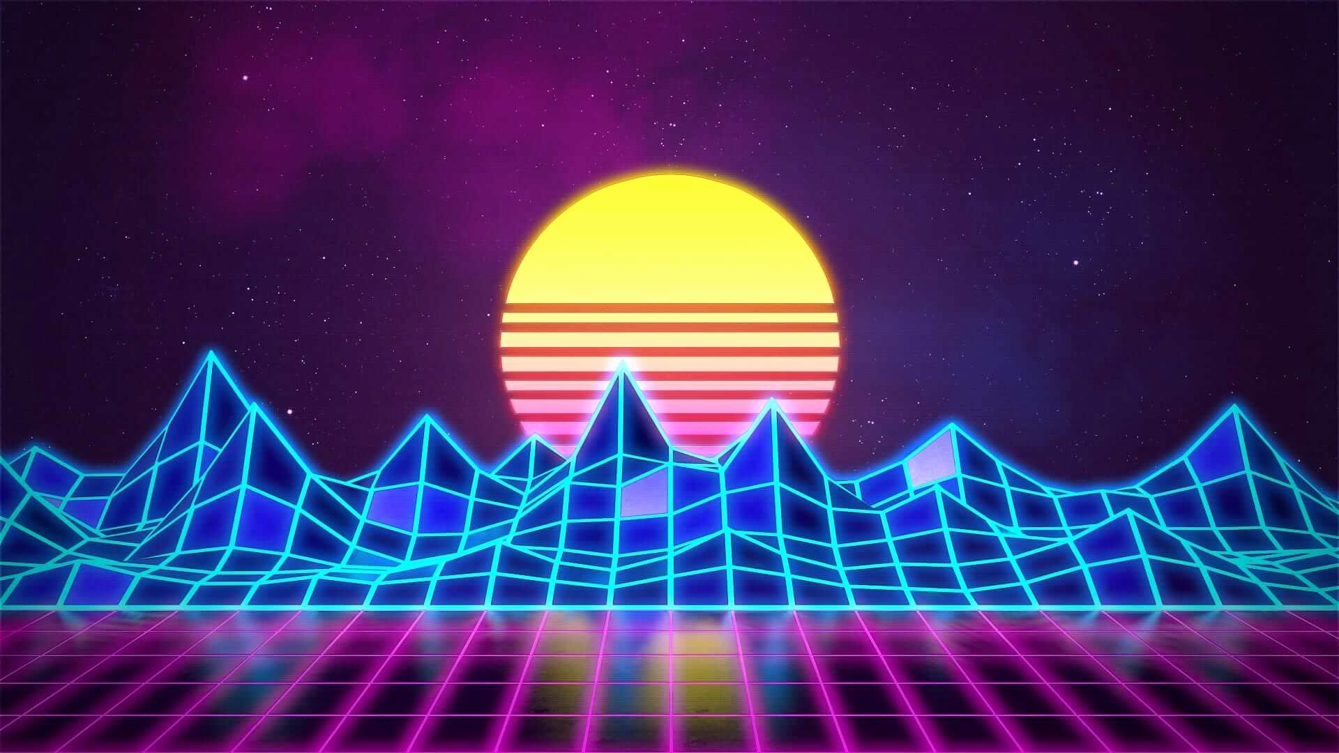 Retro Gaming Background Elegant Synthwave Neon 80 S Background