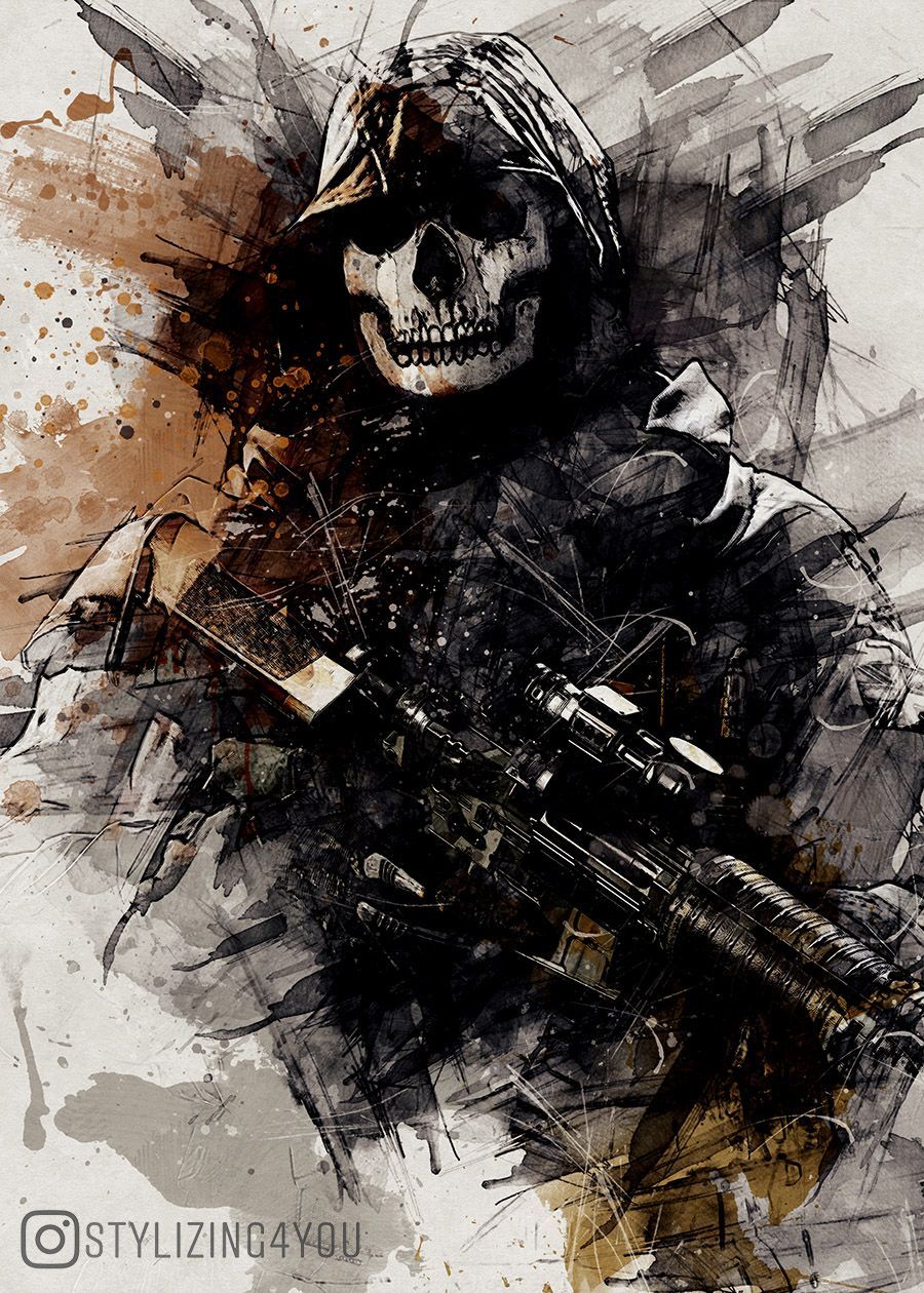 Call of Duty Ghost' Poster by Stylizing4you. Displate. Call of duty, Military wallpaper, Call off duty