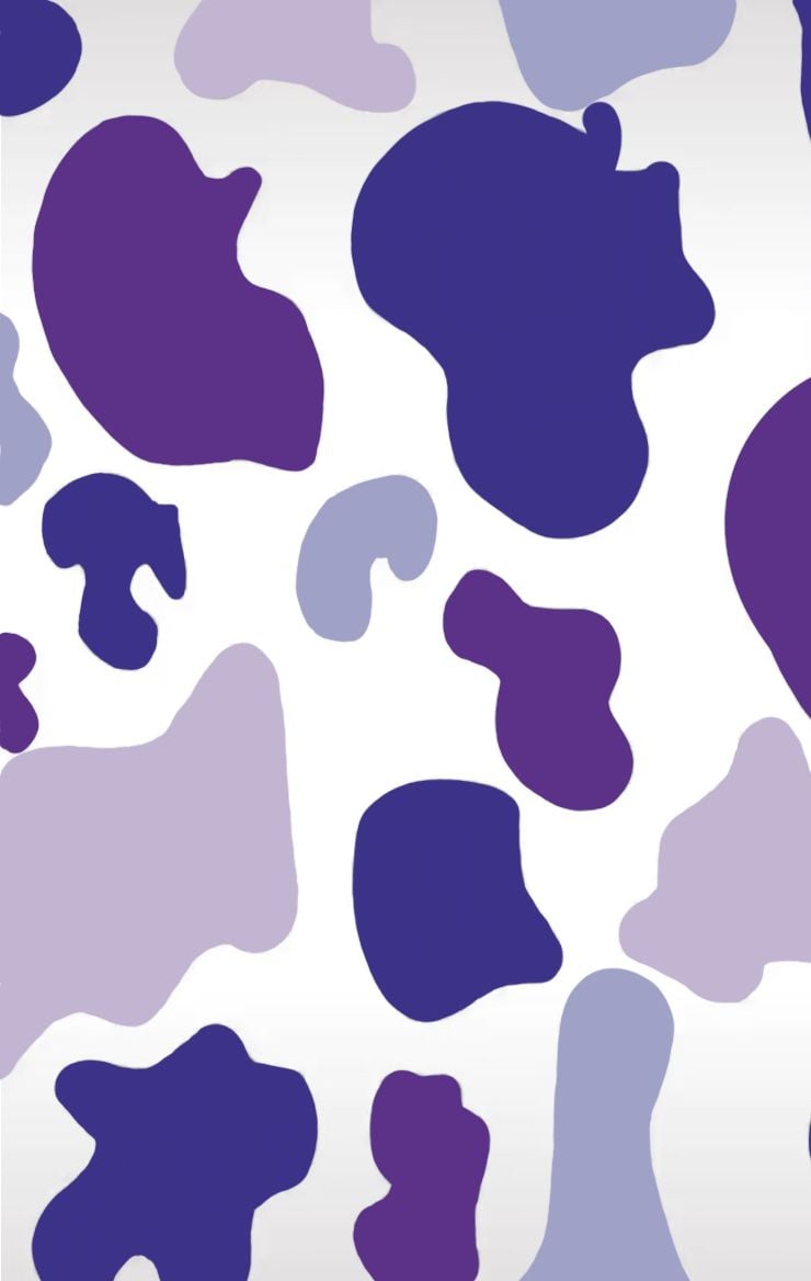 Purple Cow Wallpaper Print 