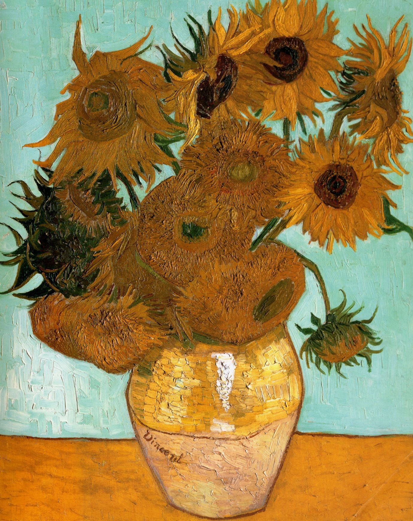 paintings, Vincent Van Gogh, sunflowers, vases, still life wallpaper