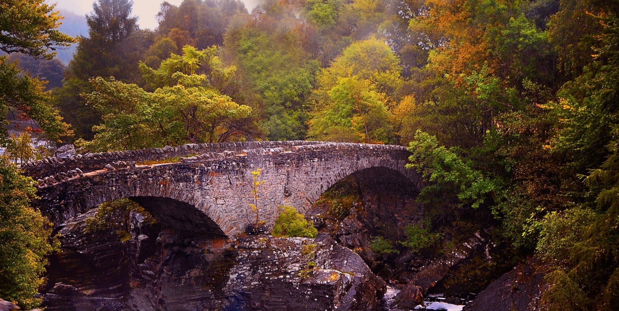 nature, Landscape, Old, Stone, Bridge, Trees, River, Scotland Wallpaper HD / Desktop and Mobile Background