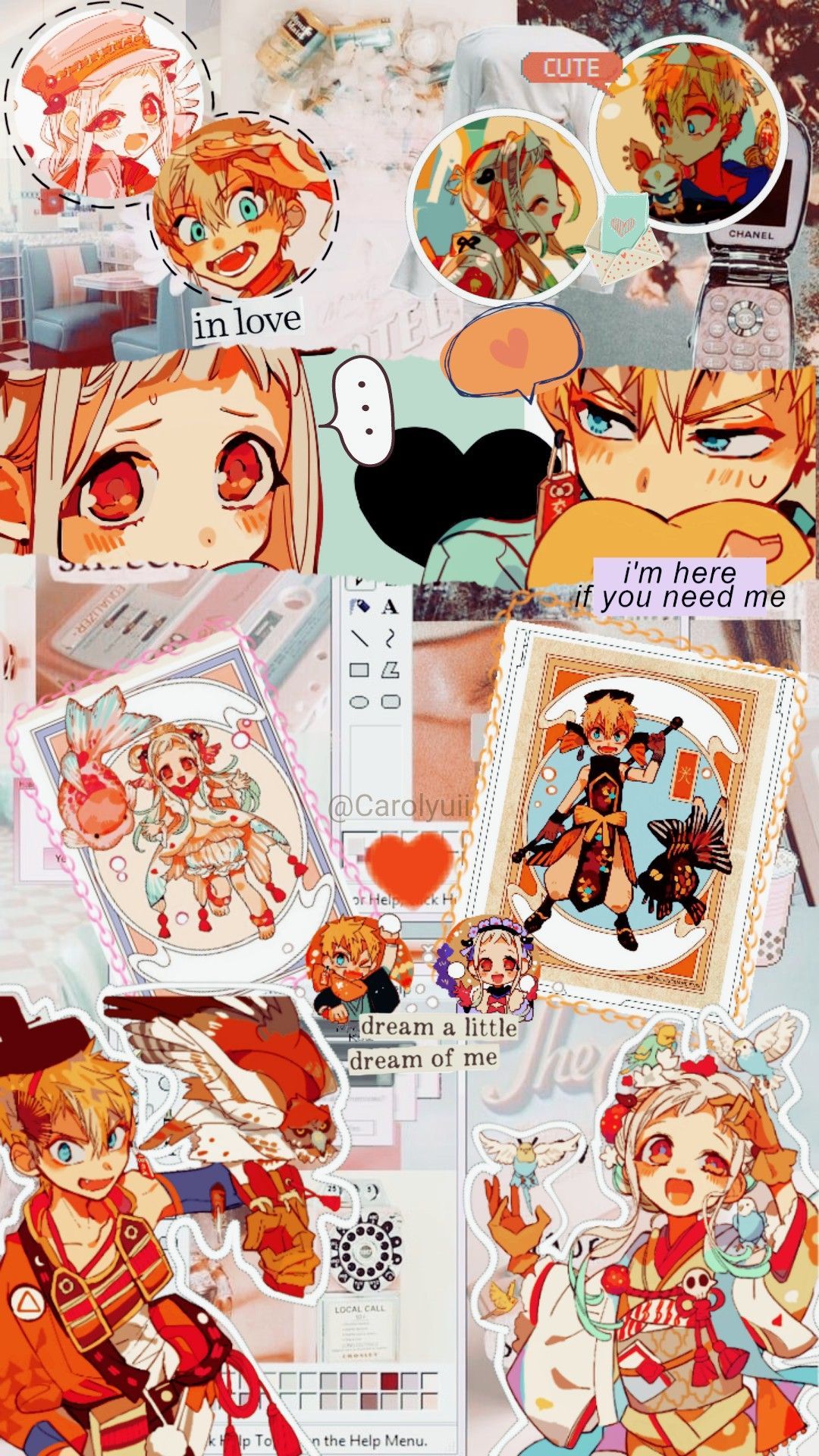 Lockscreen #Yashiro Nene X Minamoto Kou #JibakuShounenHanako Kun. Cute Anime Wallpaper, Anime Wallpaper Iphone, Anime Wallpaper