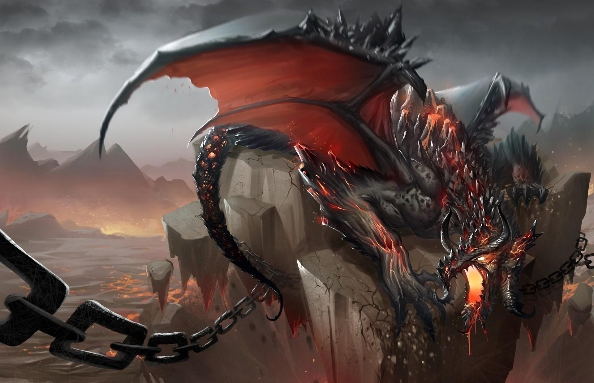 Dragon chained to rock. Dragon illustration, Dragon picture, Fantasy dragon