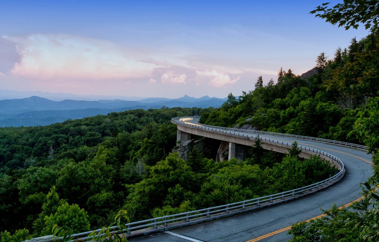 Wallpaper road, forest, mountains, Appalachian, Appalachian Mountains, Blue Ridge Parkway image for desktop, section пейзажи