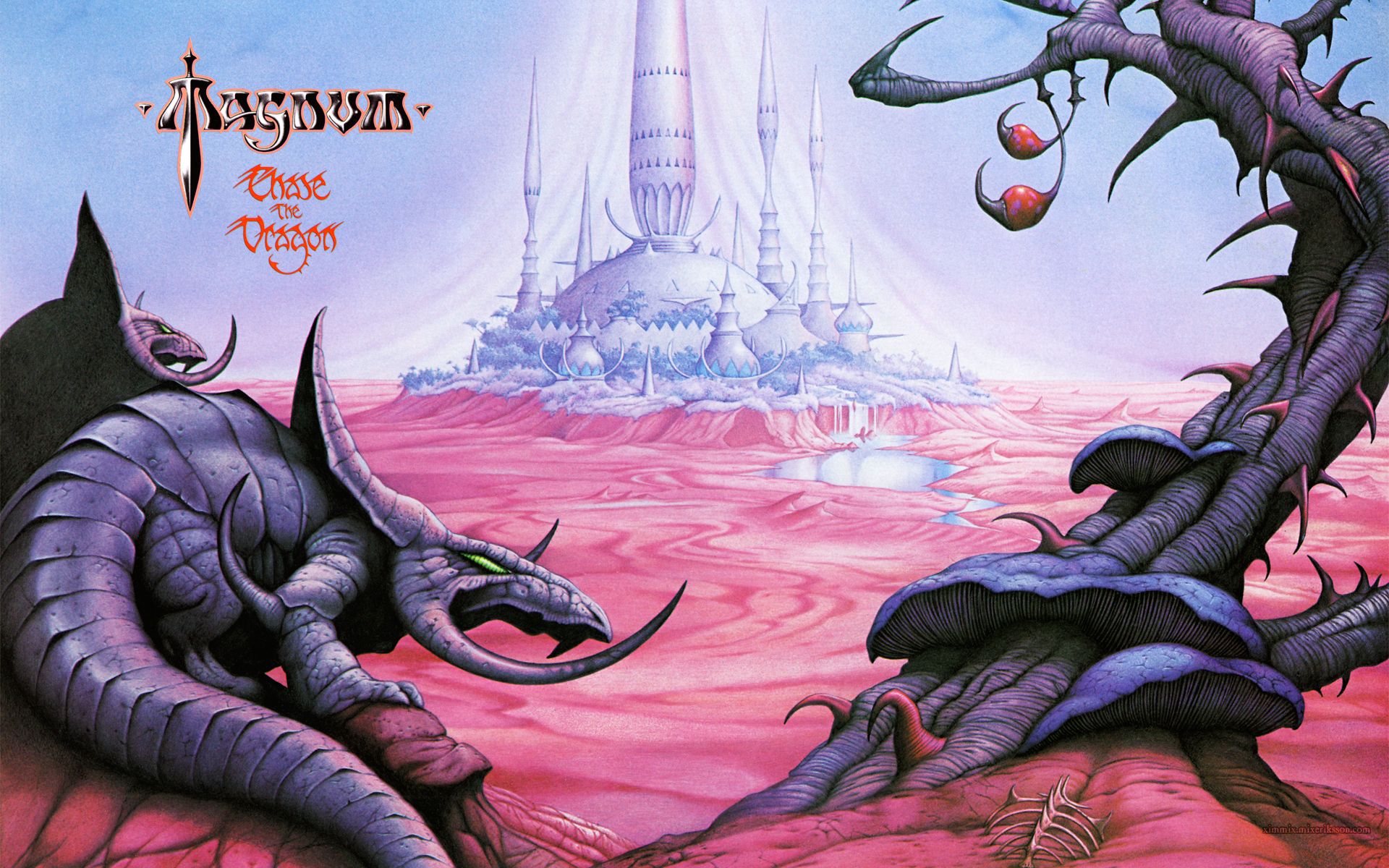 Heavy Metal Metal Hard Rock Dragon Fantasy Album Cover Castle Wallpaper:1920x1200