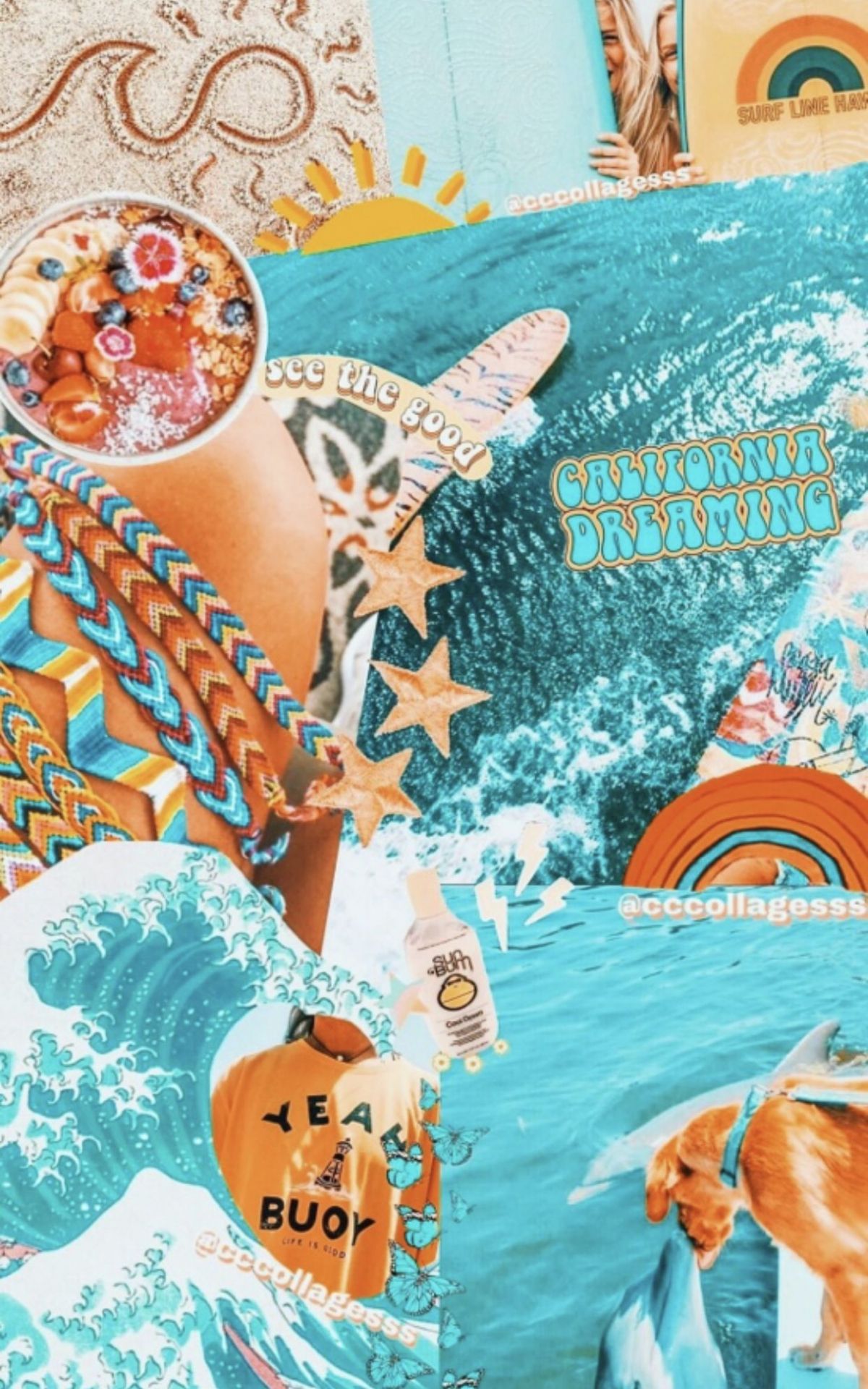 Free download board vsco beach water ocean orange blue Vsco picture [1242x2100] for your Desktop, Mobile & Tablet. Explore Collage For Summer Wallpaper. Collage For Summer Wallpaper, Collage Background