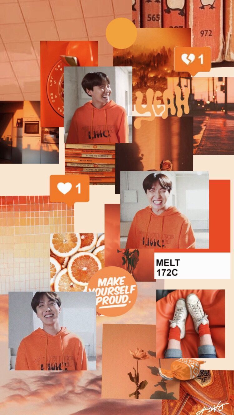 Orange BTS Aesthetic Wallpaper Free Orange BTS Aesthetic Background