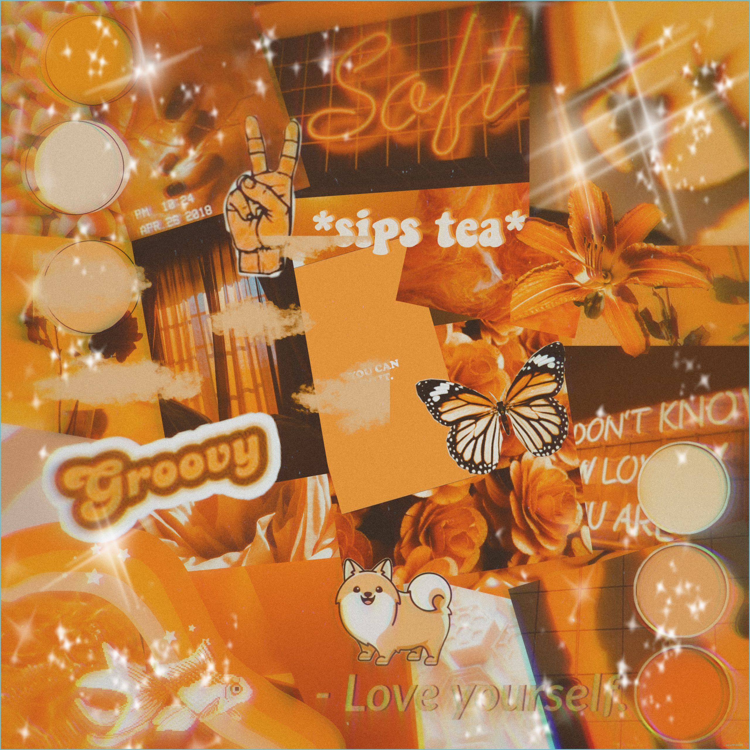 Best ideas orange aesthetic wallpaper collage in 10 aesthetic background