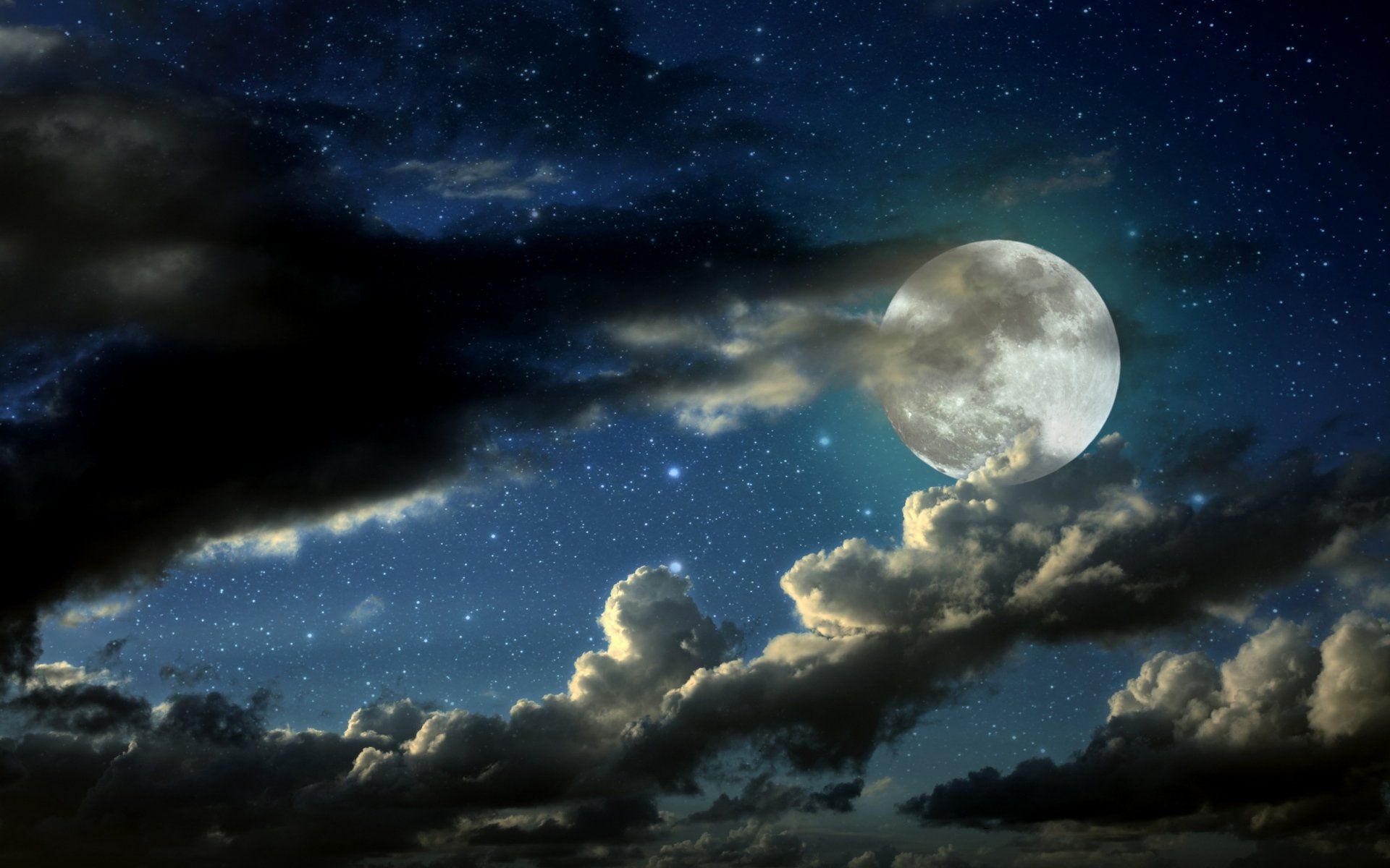 Full Moon Stars HD wallpaper