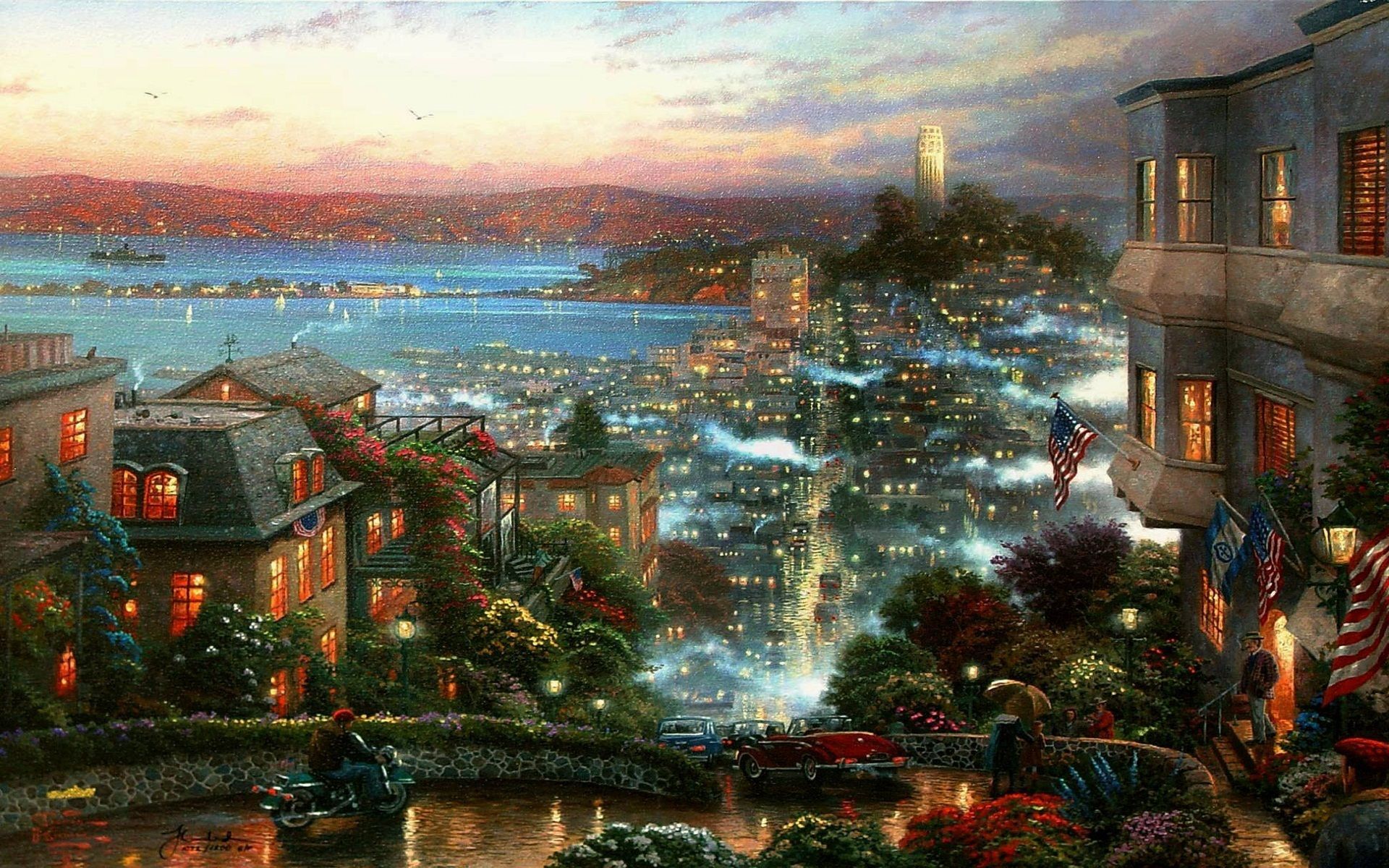 Free Thomas Kinkade Wallpaper For Desktop. Thomas kinkade art, Thomas kinkade paintings, Kinkade paintings
