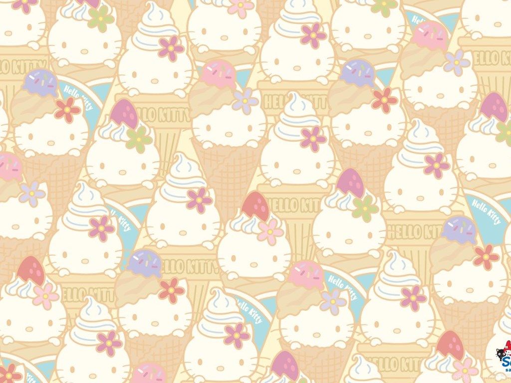 Hello Kitty Ice cream Cone Wallpapers Cute · Kawaii Desktop Backgrounds